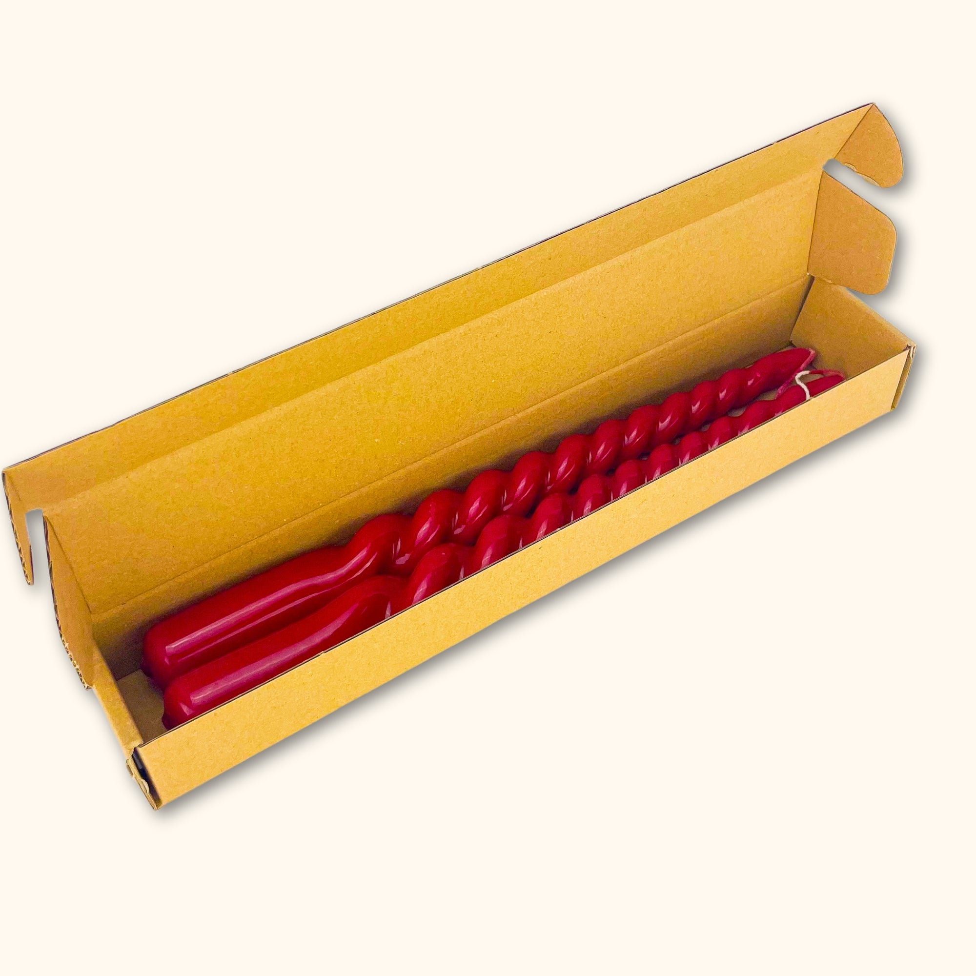 Red Spiral Candle Sticks - Pair of 2 -  - Candles