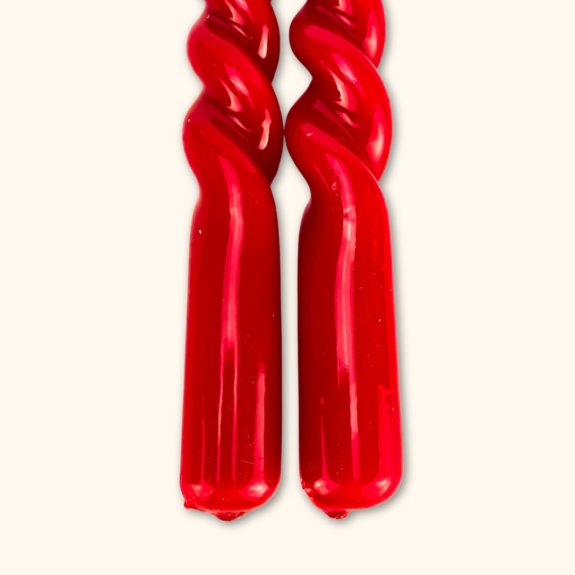Red Spiral Candle Sticks - Pair of 2 -  - Candles