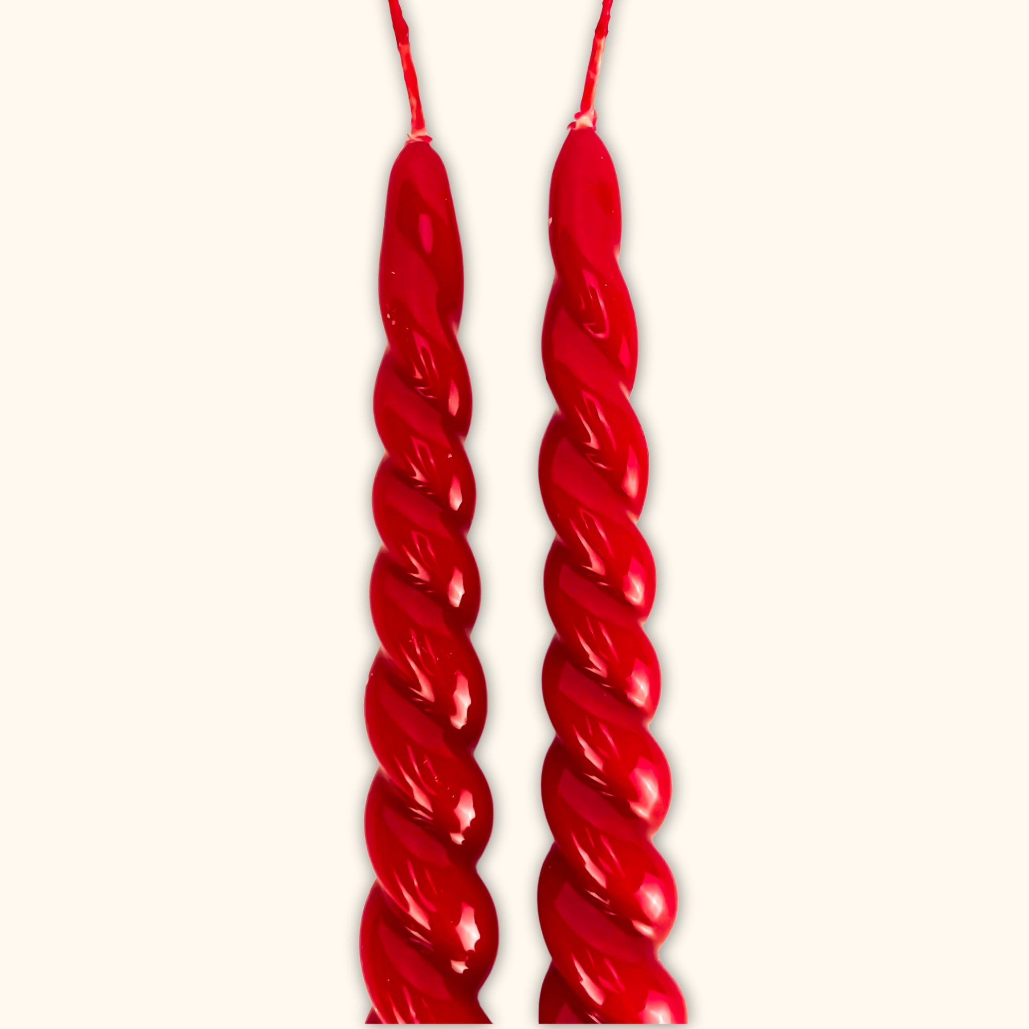 Red Spiral Candle Sticks - Pair of 2 -  - Candles
