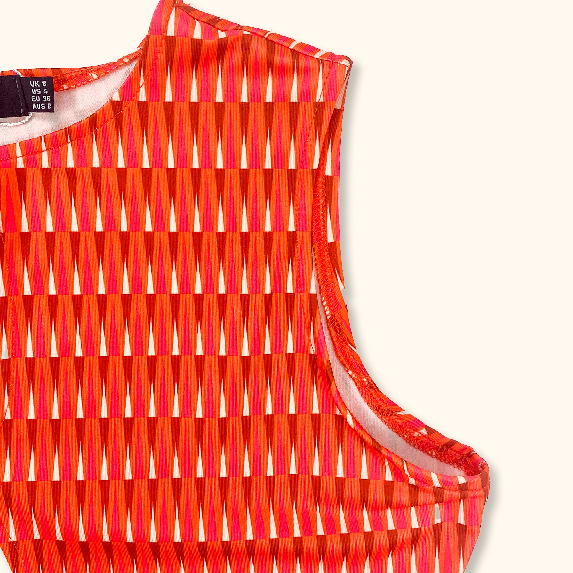 Murci Pink Aztec Cut Out Sleeveless Crop Top - Size 8 - - Tops & Shirts