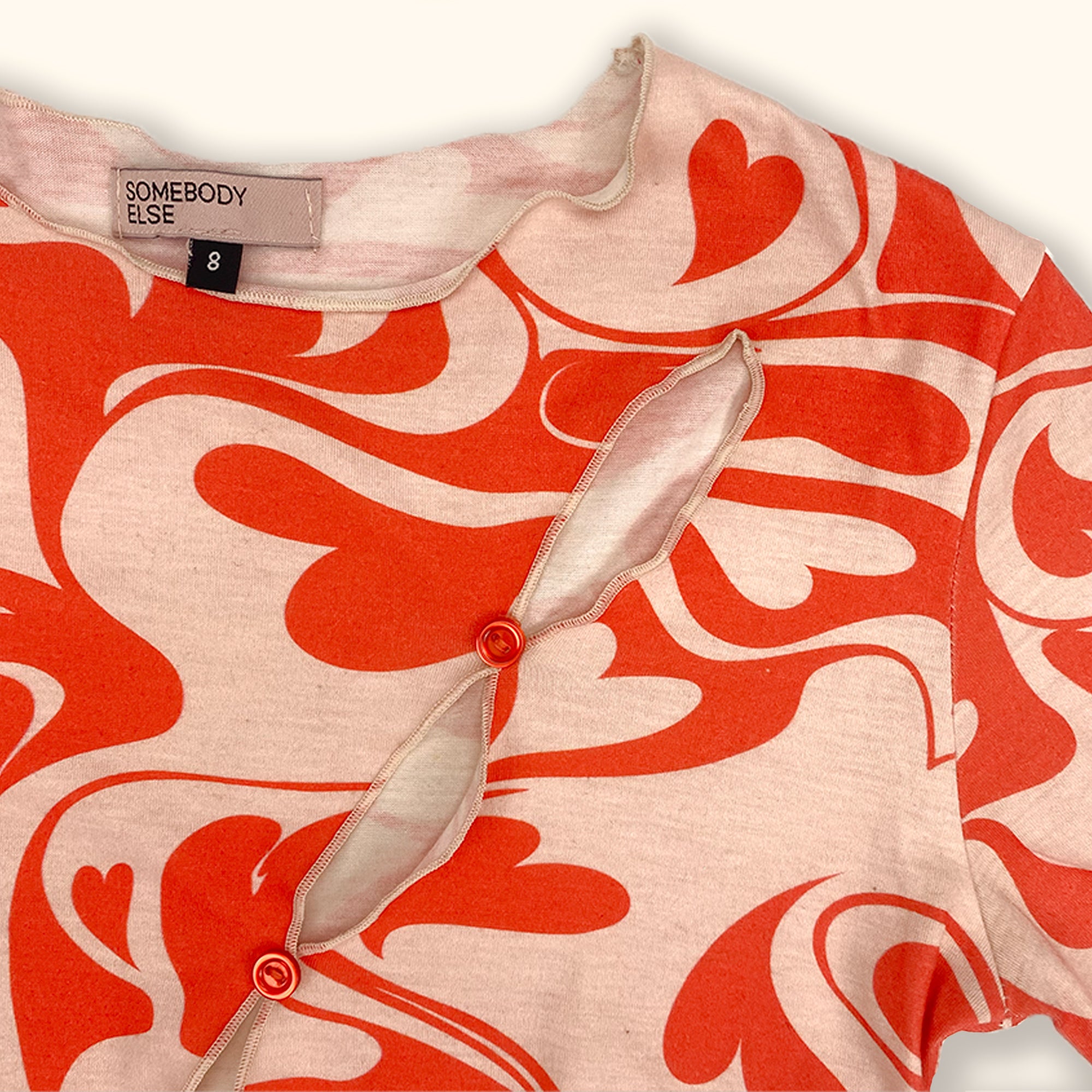 Somebody Else Asymmetric Pink Long Sleeve Crop Top - Size 8 - - Tops & Shirts