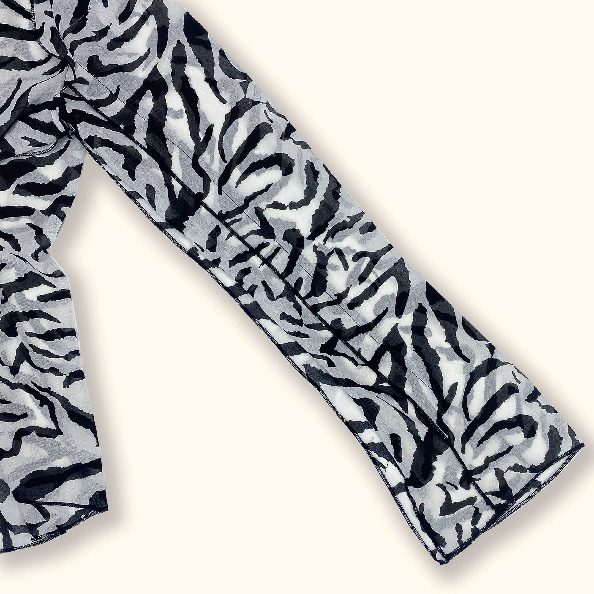 Black and White Sheer Tie Front Long Sleeve Top - Size Small - - Tops & Shirts