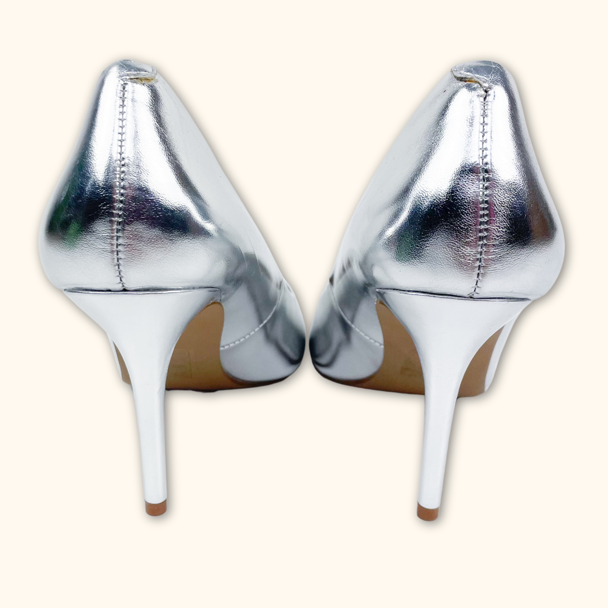 Steve Madden Silver Metallic Heels - Size 6 - - Shoes & boots
