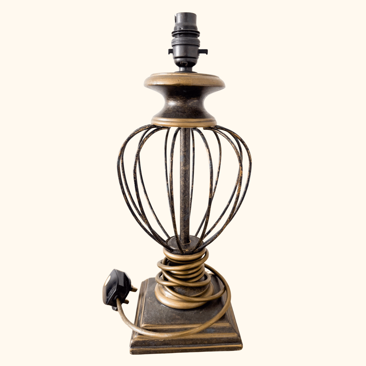 Vintage M&S Home Bird Cage Antique Style Bronze Table Lamp Marks and Spencer