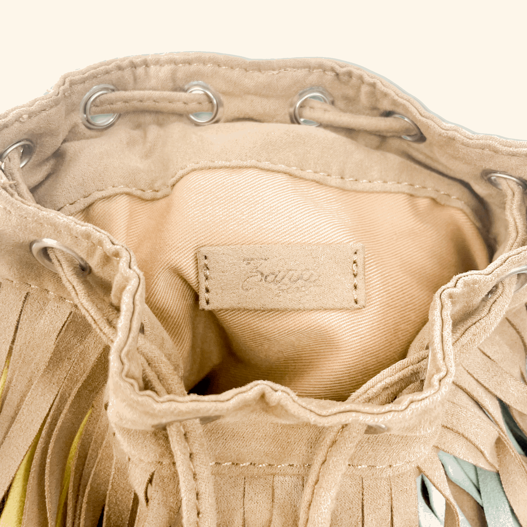 Zara Colourful Suede Fringe Bucket Bag - - Bags