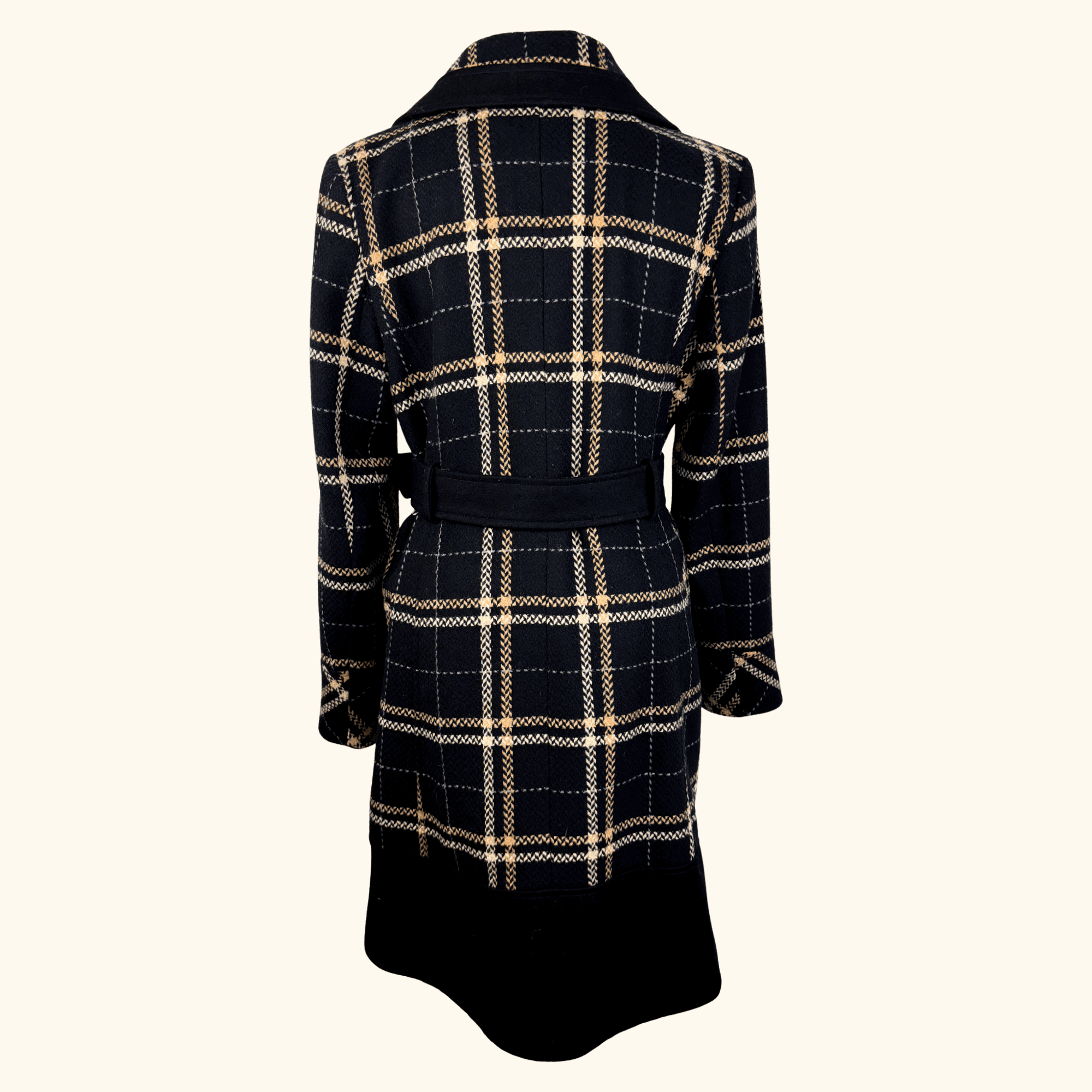 Star By Julien MacDonald Black Wool Blend Trench Coat - Size 14