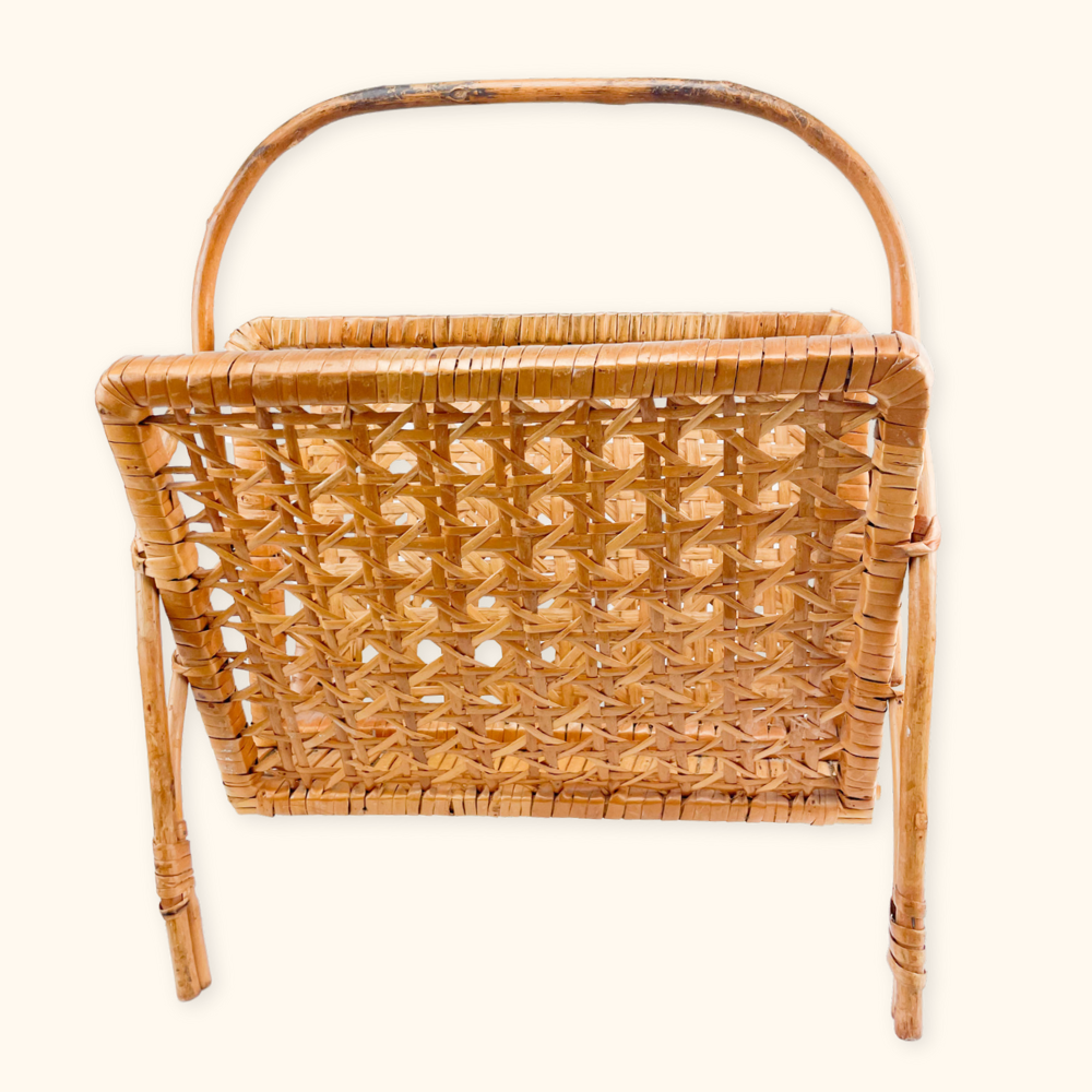 Bamboo Magazine Rack Woven Wicker Storage Sunshine Thrift