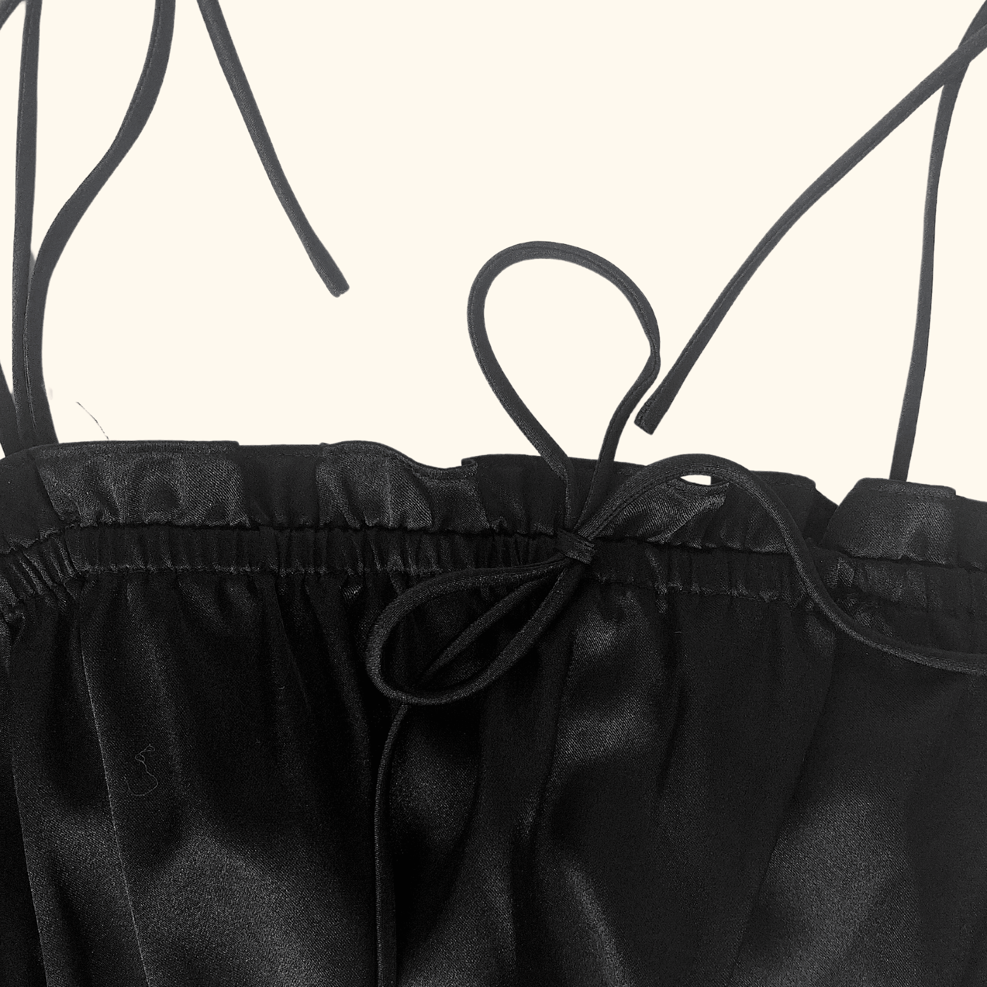 Topshop Ruched Cami Tie Top Black - Size 12 - - Tops & Shirts