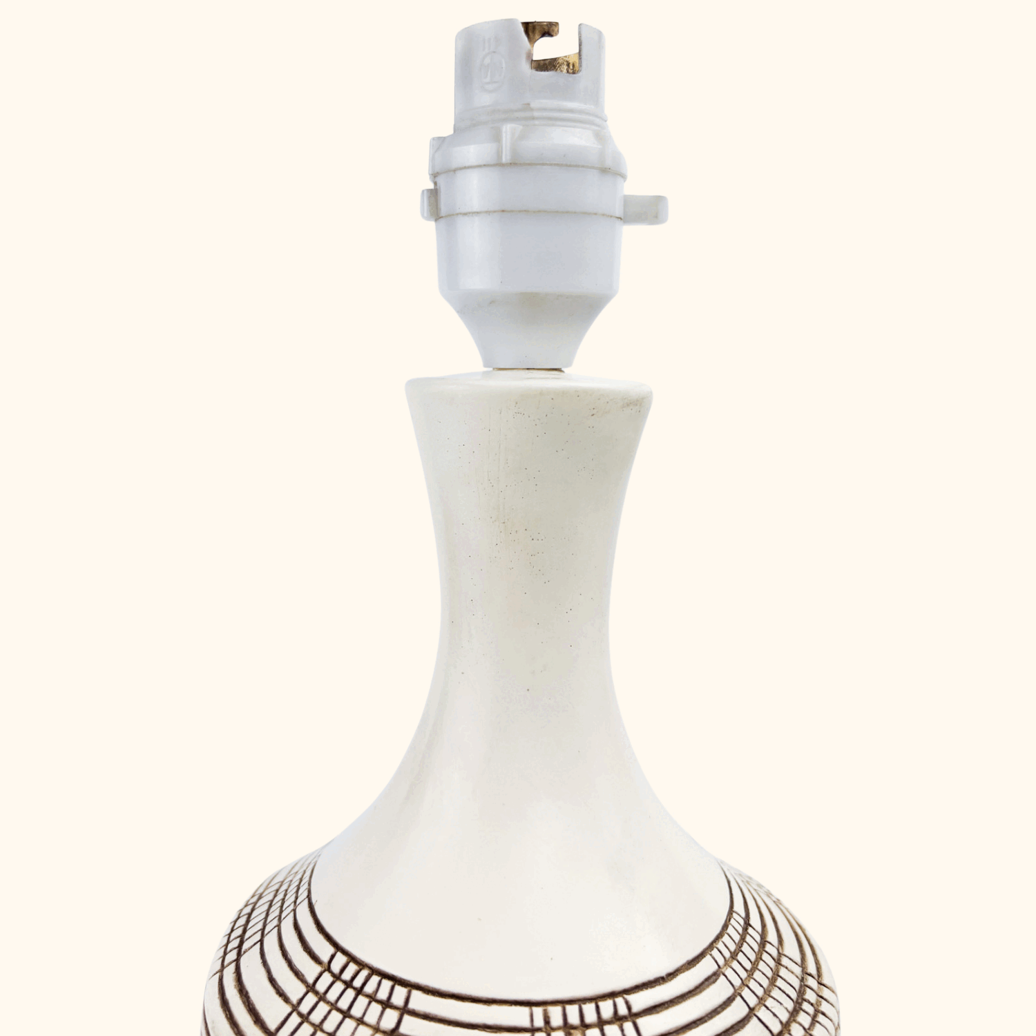 Vintage 1970s Ceramic Abstract Table Lamp Base - - Lighting