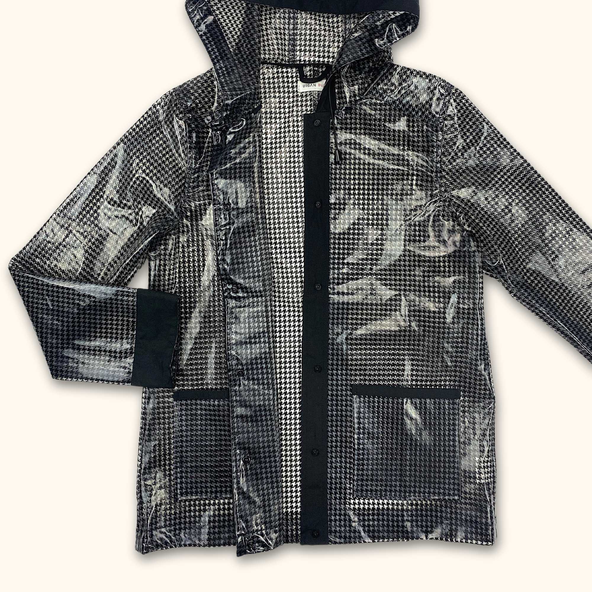 Urban Bliss Houndstooth Grey Clear Raincoat - Size 8 -  - Coats & jackets