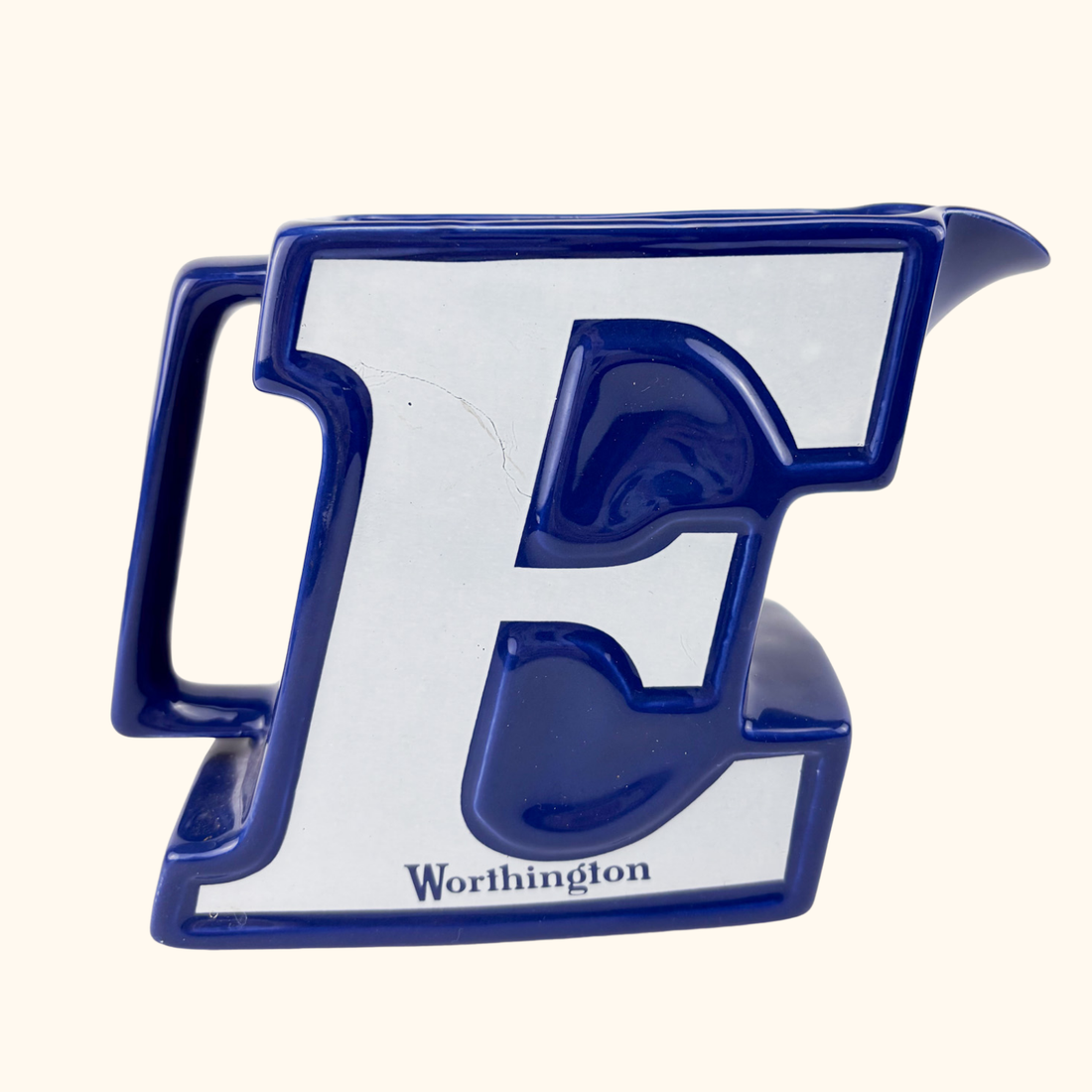 Worthington Wade Pottery "E" Beer Pitcher Worthington