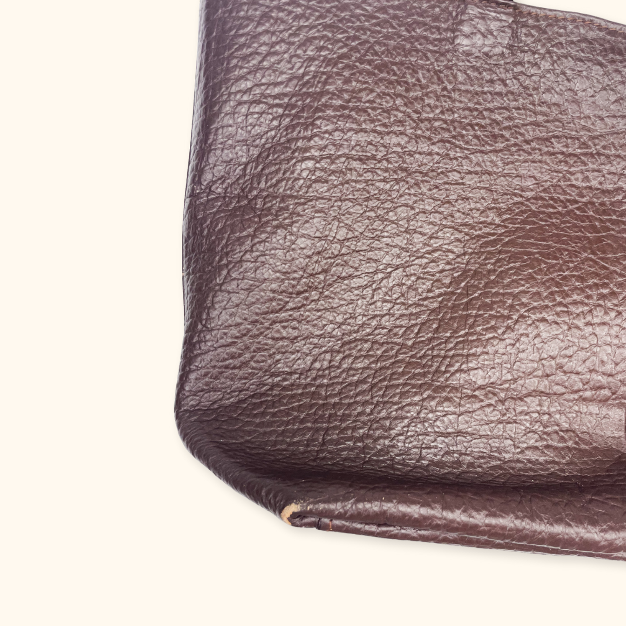 Vintage Brown Faux Leather Shoulder Tote Bag Sunshine Thrift