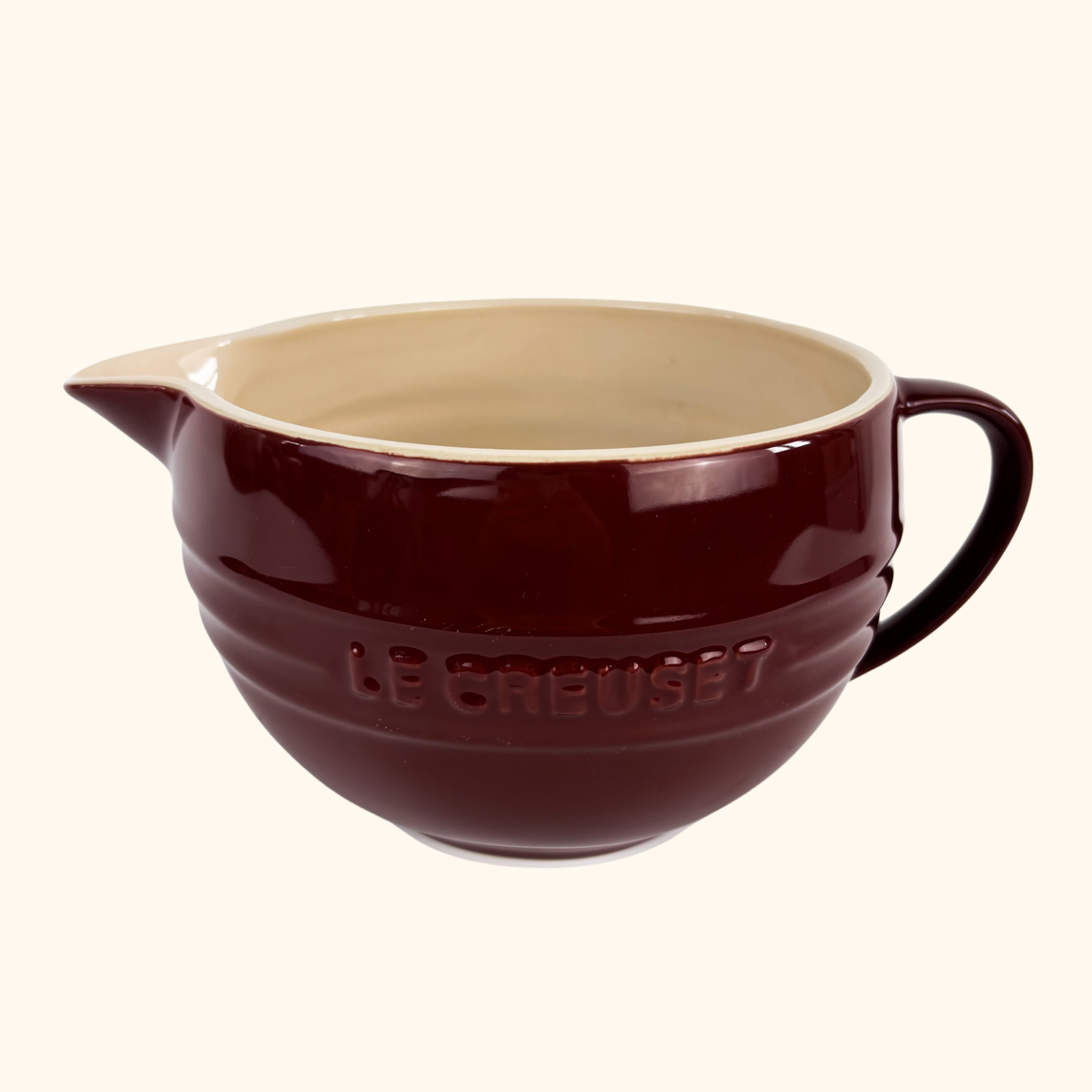 Le Creuset Stoneware Cerise Dark Red Mixing Jug 2L - - Kitchenware