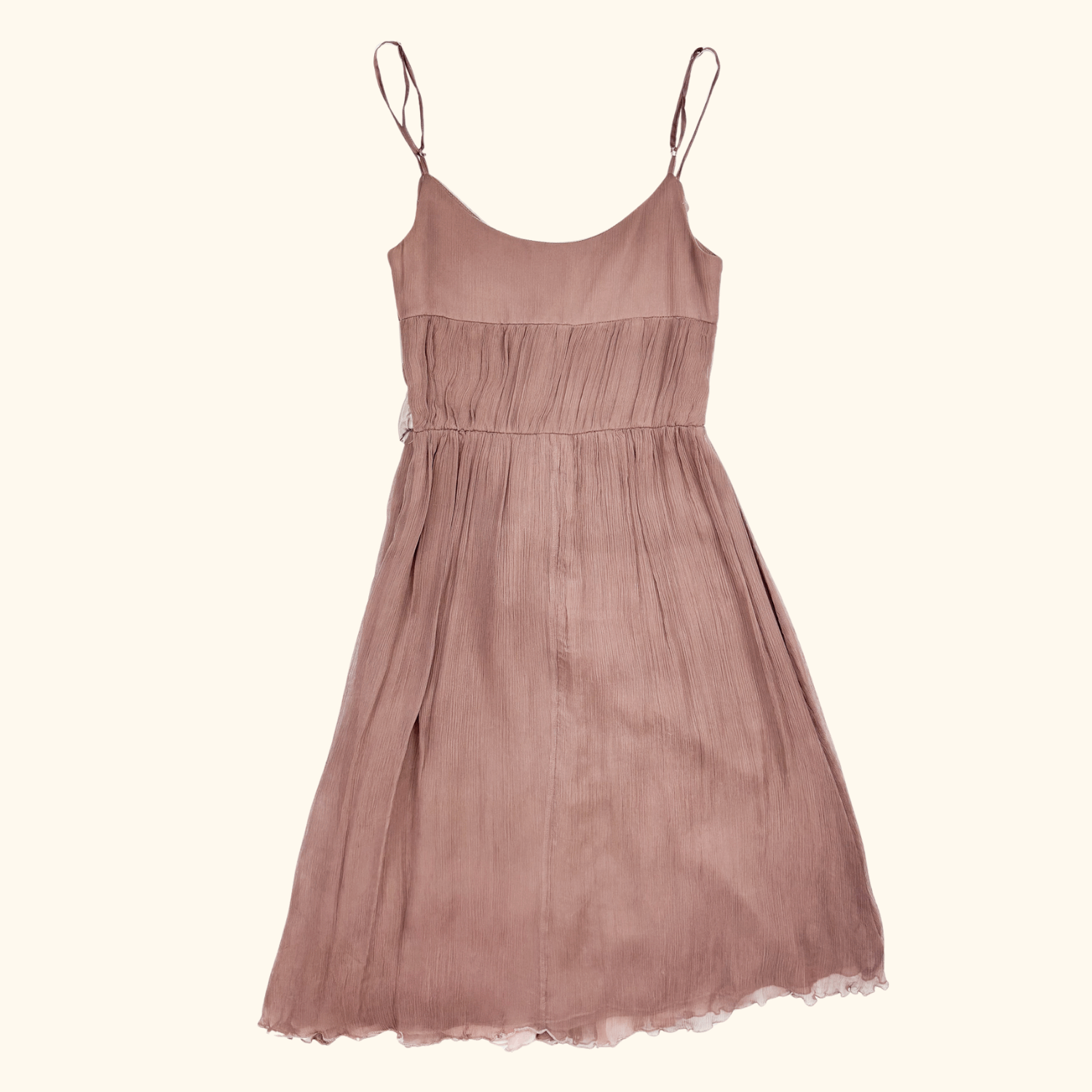 Kookai Whimsyfairy Pink and Brown Ruffle Cami Dress - Size 8 Kookai