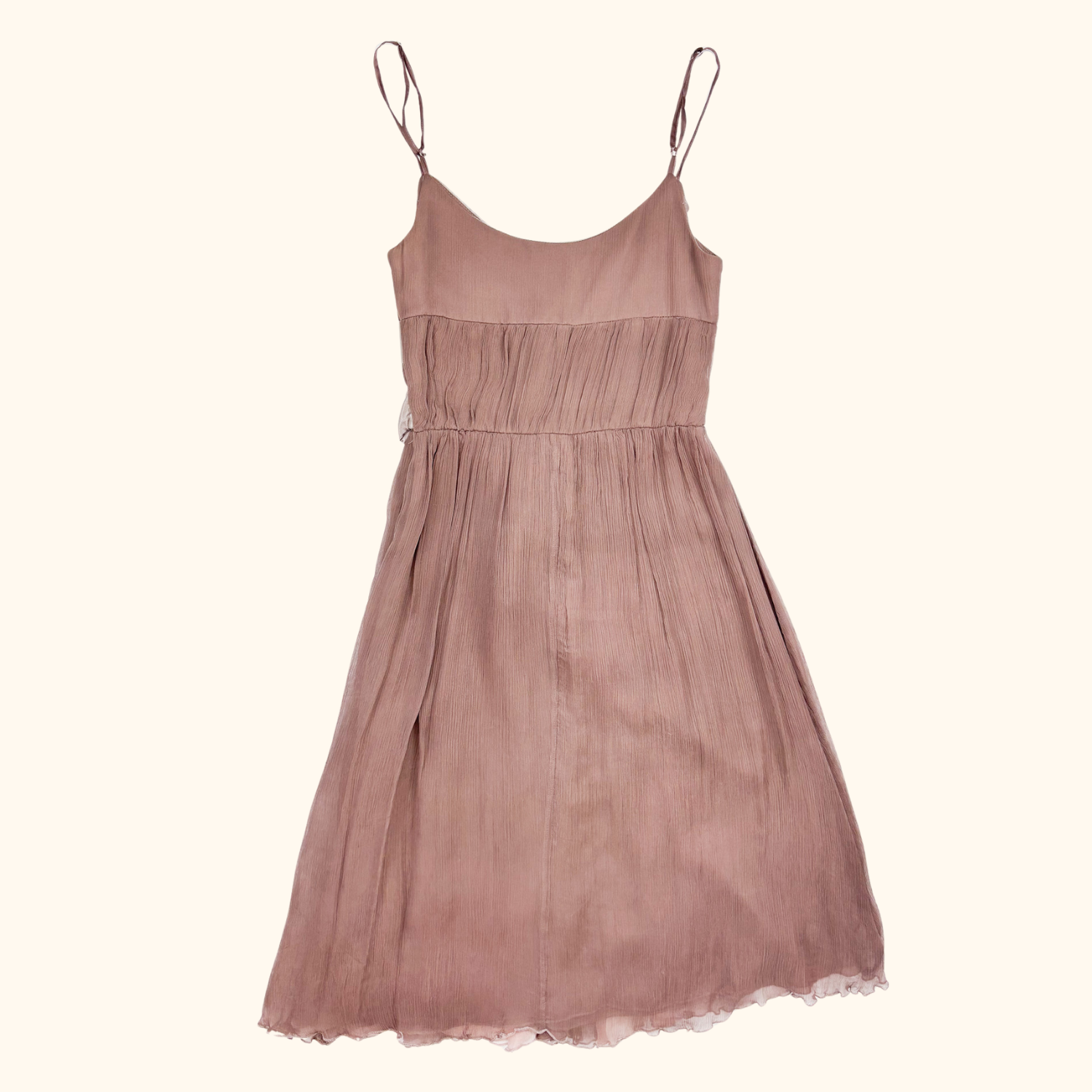 Kookai Whimsyfairy Pink and Brown Ruffle Cami Dress - Size 8 Kookai