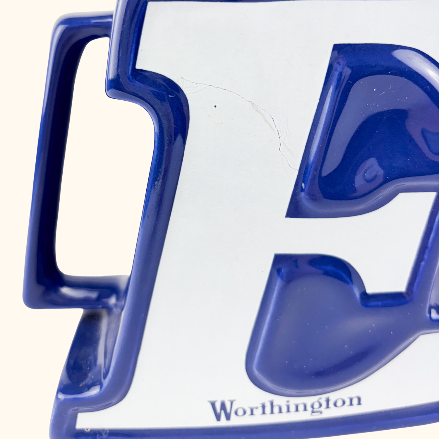 Worthington Wade Pottery "E" Beer Pitcher Worthington