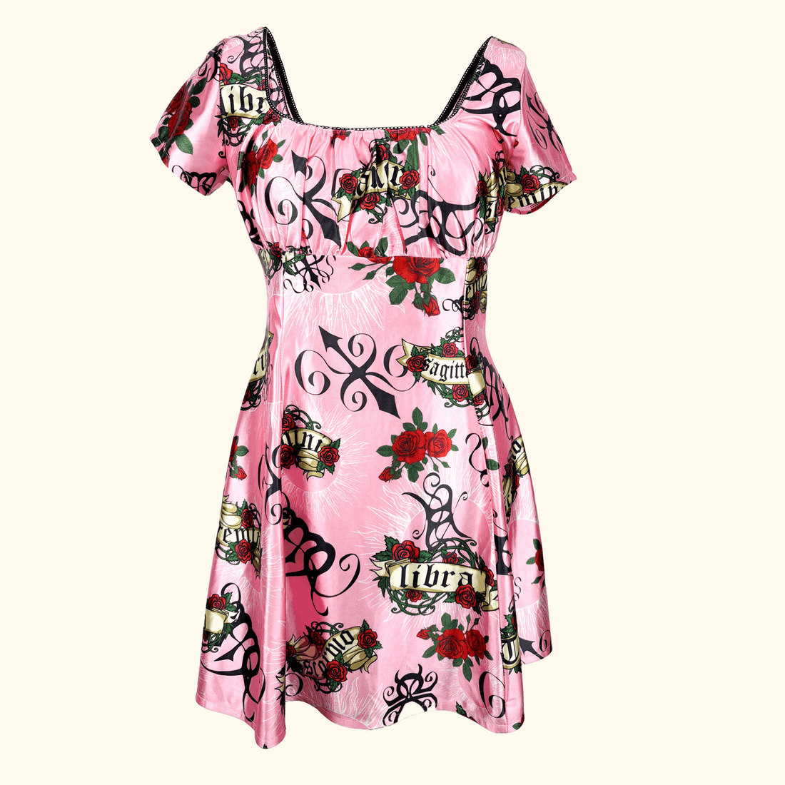 Jaded London Horoscope Satin Pink Dress - Size 10 Jaded London