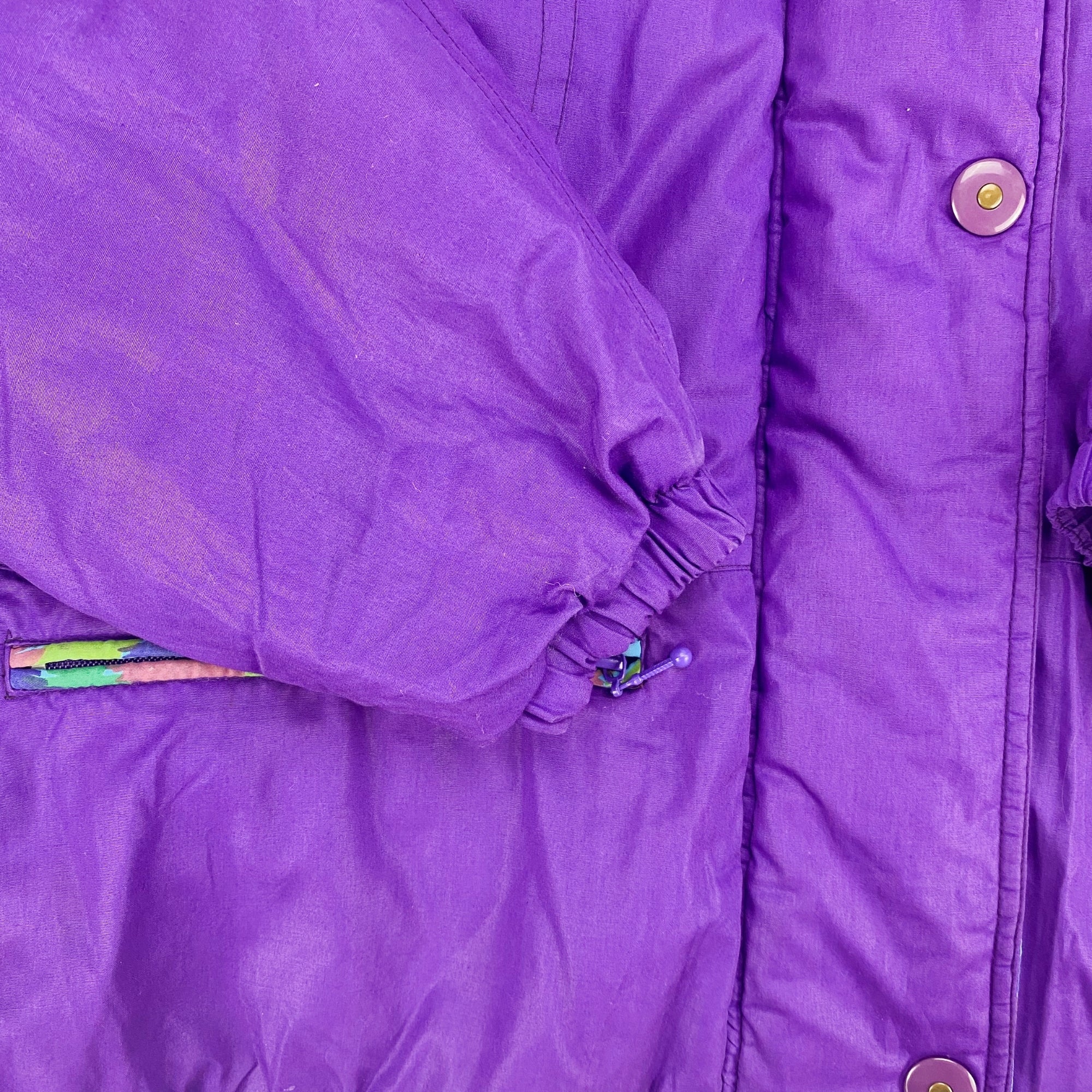 Vintage Italian Purple Padded Coat - Size Medium -  - Coats & jackets