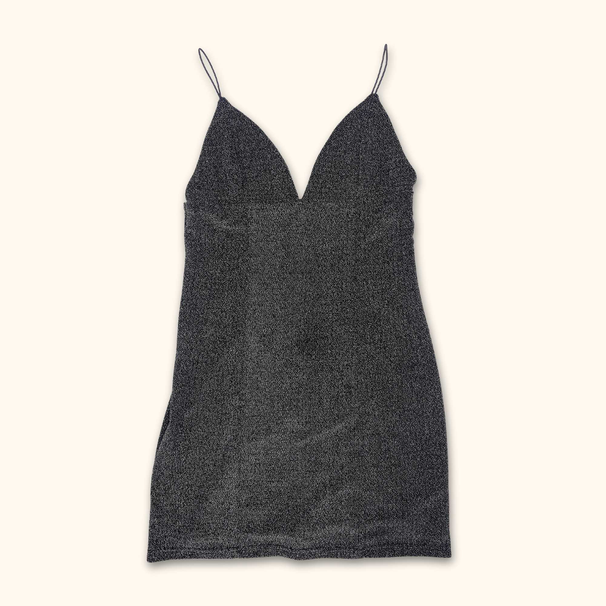 Forever 21 Silver Glitter Mini Cami Dress - Size Large - - Dresses