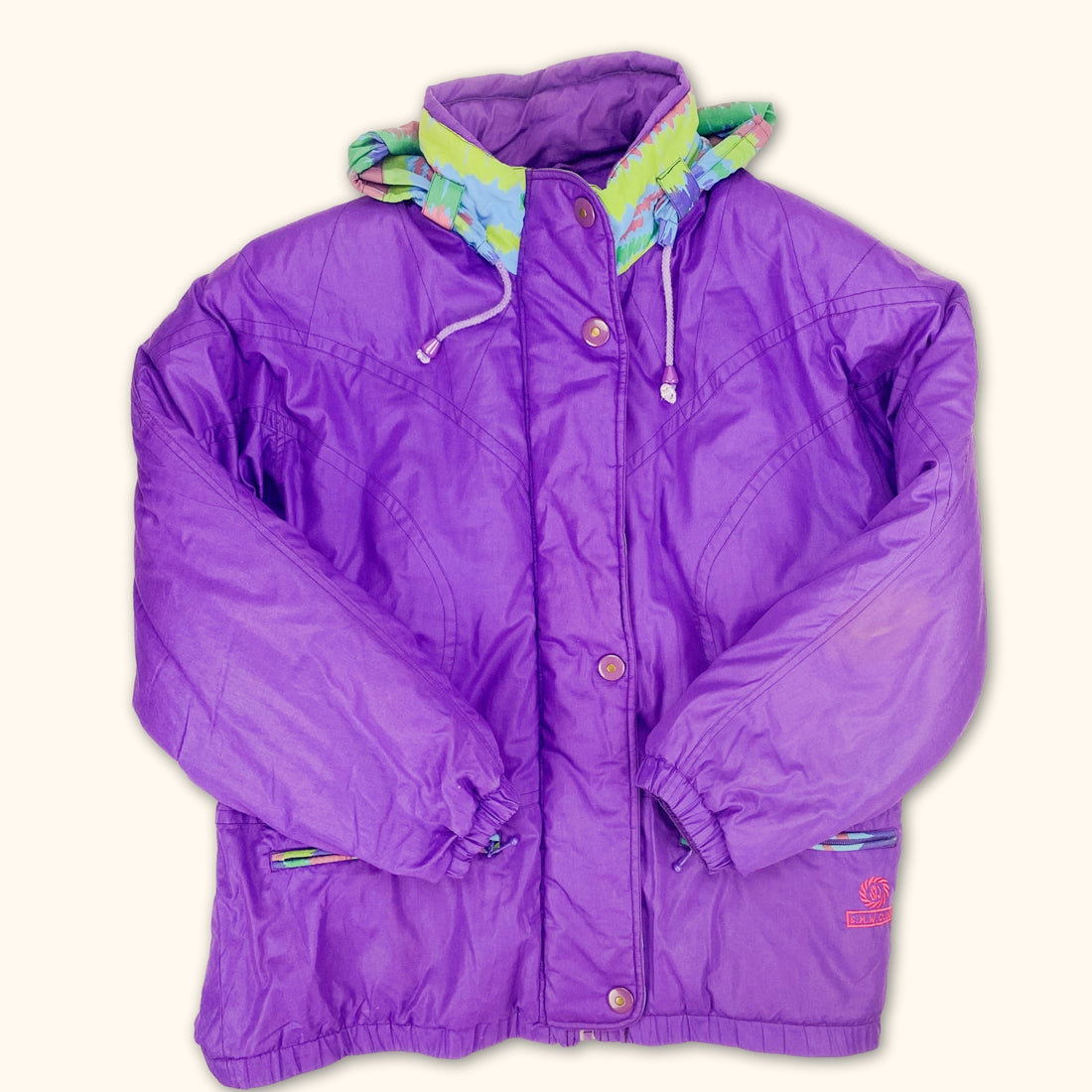 Vintage Italian Purple Padded Coat - Size Medium -  - Coats & jackets