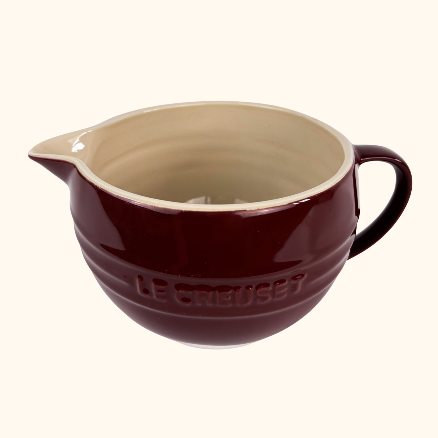 Le Creuset Stoneware Cerise Dark Red Mixing Jug 2L - - Kitchenware