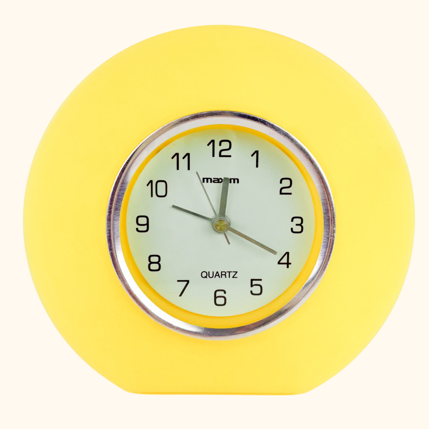 Vintage Maxim Retro Yellow Round Alarm Clock - - Clocks