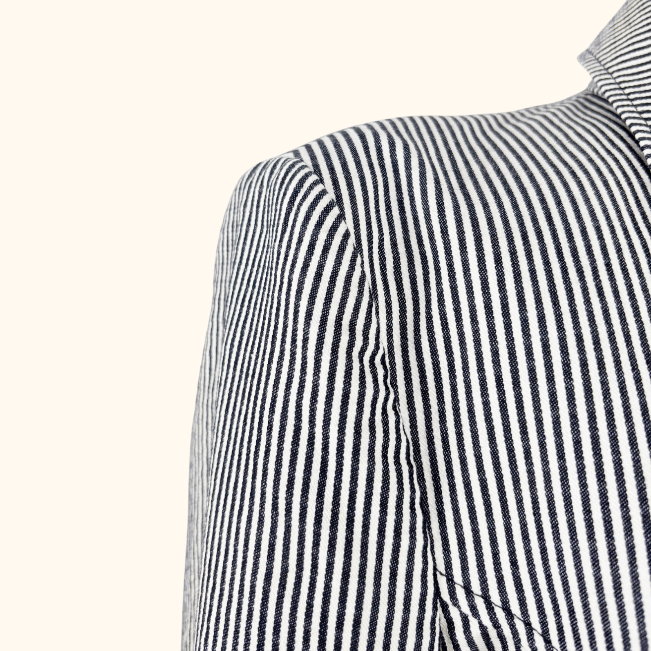 Jaeger Black Pinstripe Cotton Blend Blazer - Size 12 Jaeger