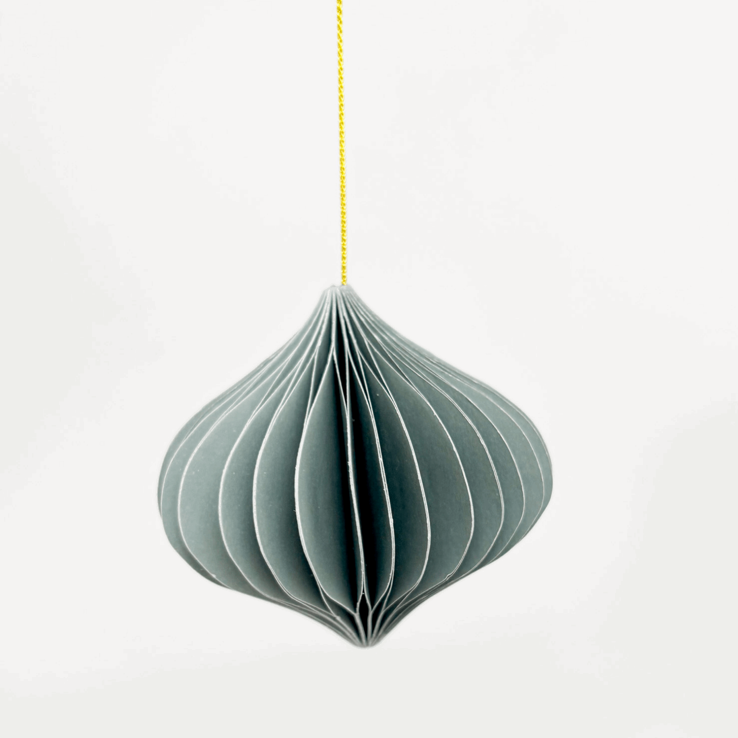 Grey Green Honeycomb Paper Christmas Baubles Set of 4 Sunshine Thrift