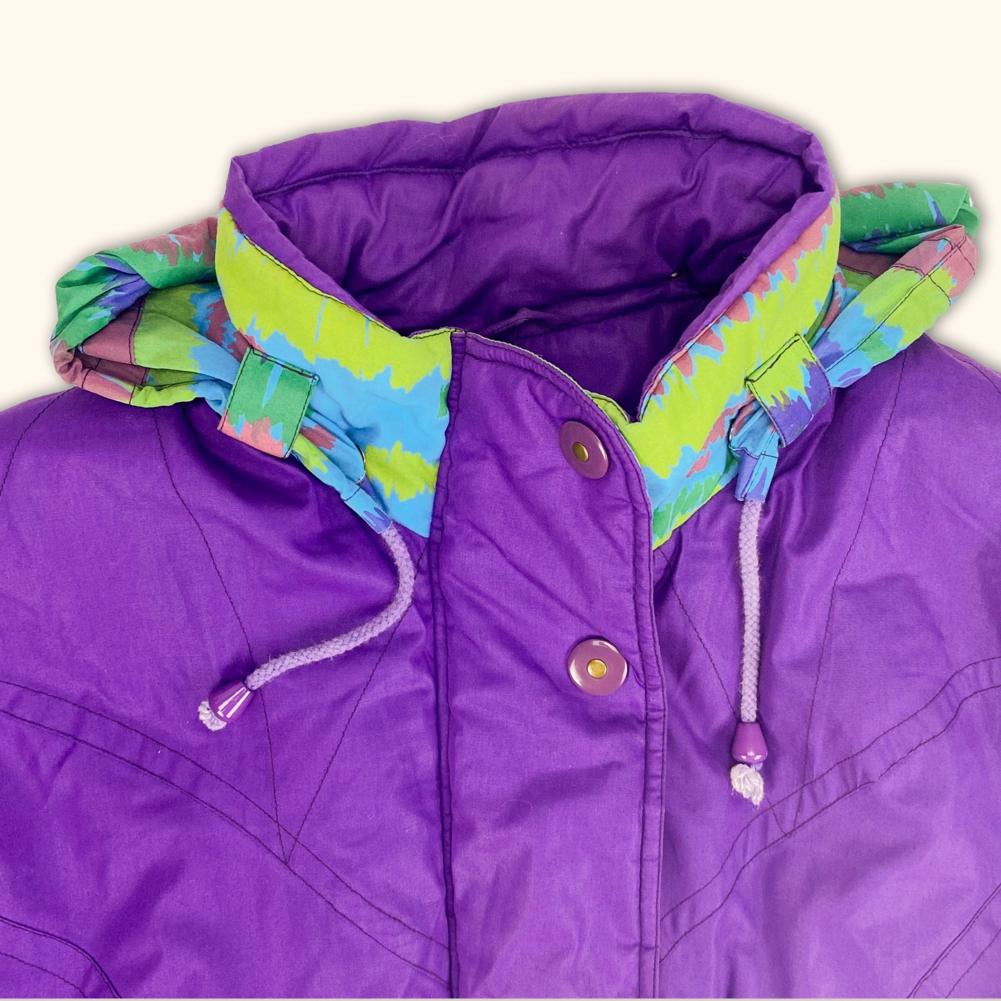 Vintage Italian Purple Padded Coat - Size Medium -  - Coats & jackets