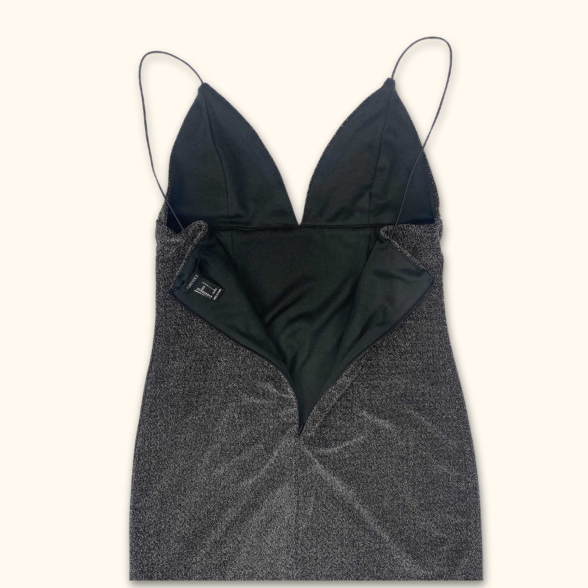 Forever 21 Silver Glitter Mini Cami Dress - Size Large - - Dresses