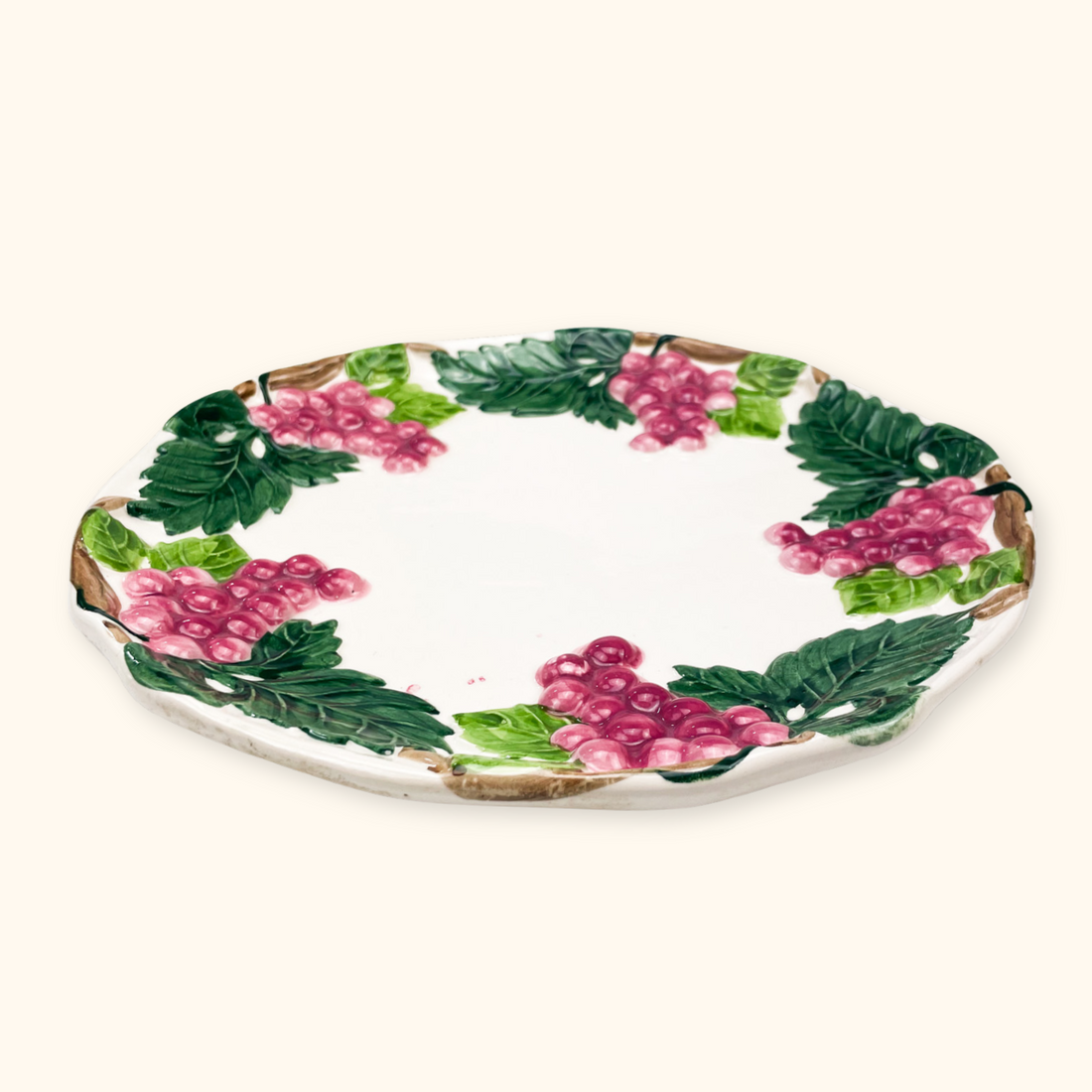Vintage 1970s Grape Round Serving Plate Sunshine Thrift