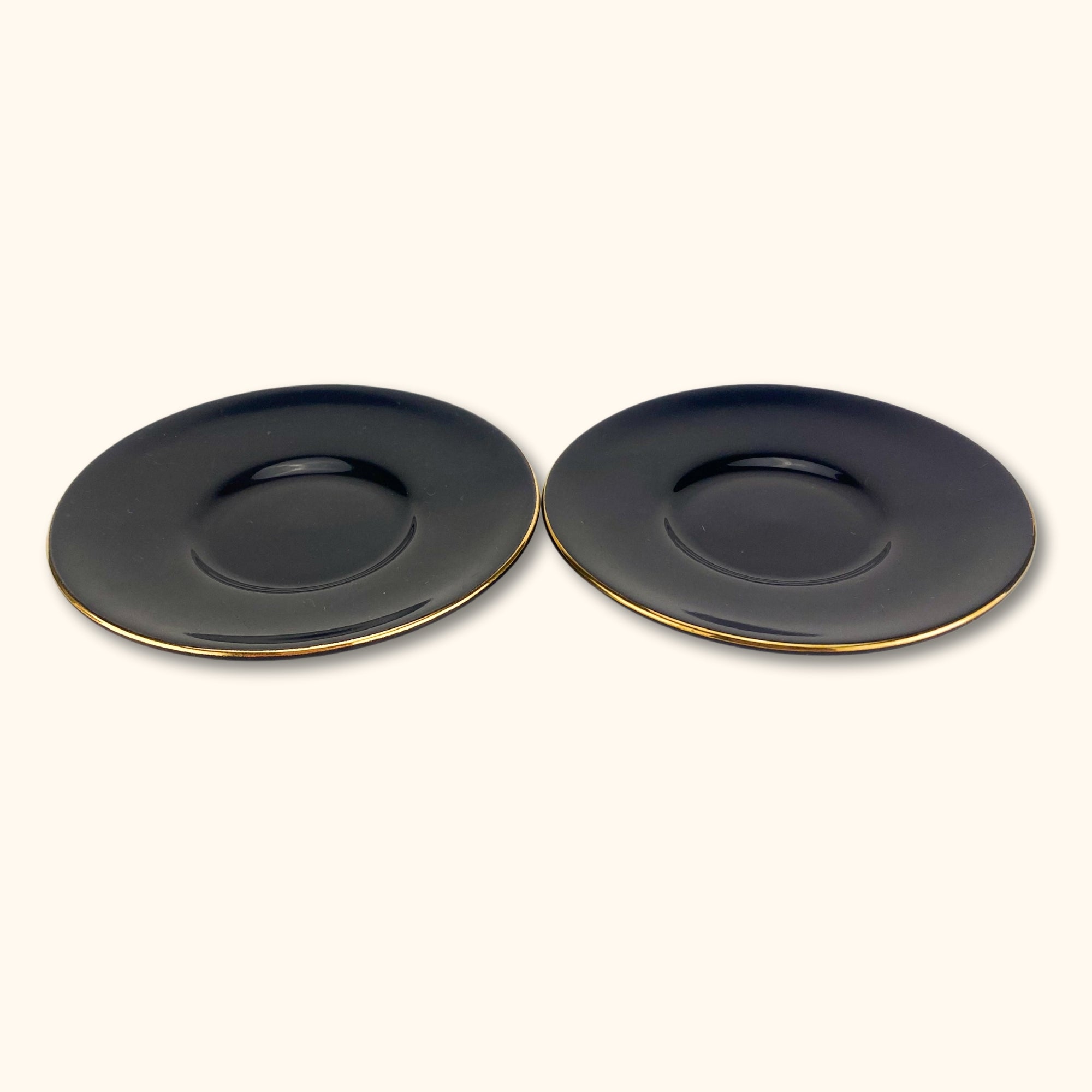 Hornsea Golden Sun Gold and Black Espresso Cup and Saucer - Set of 2 -  - Kitchenware