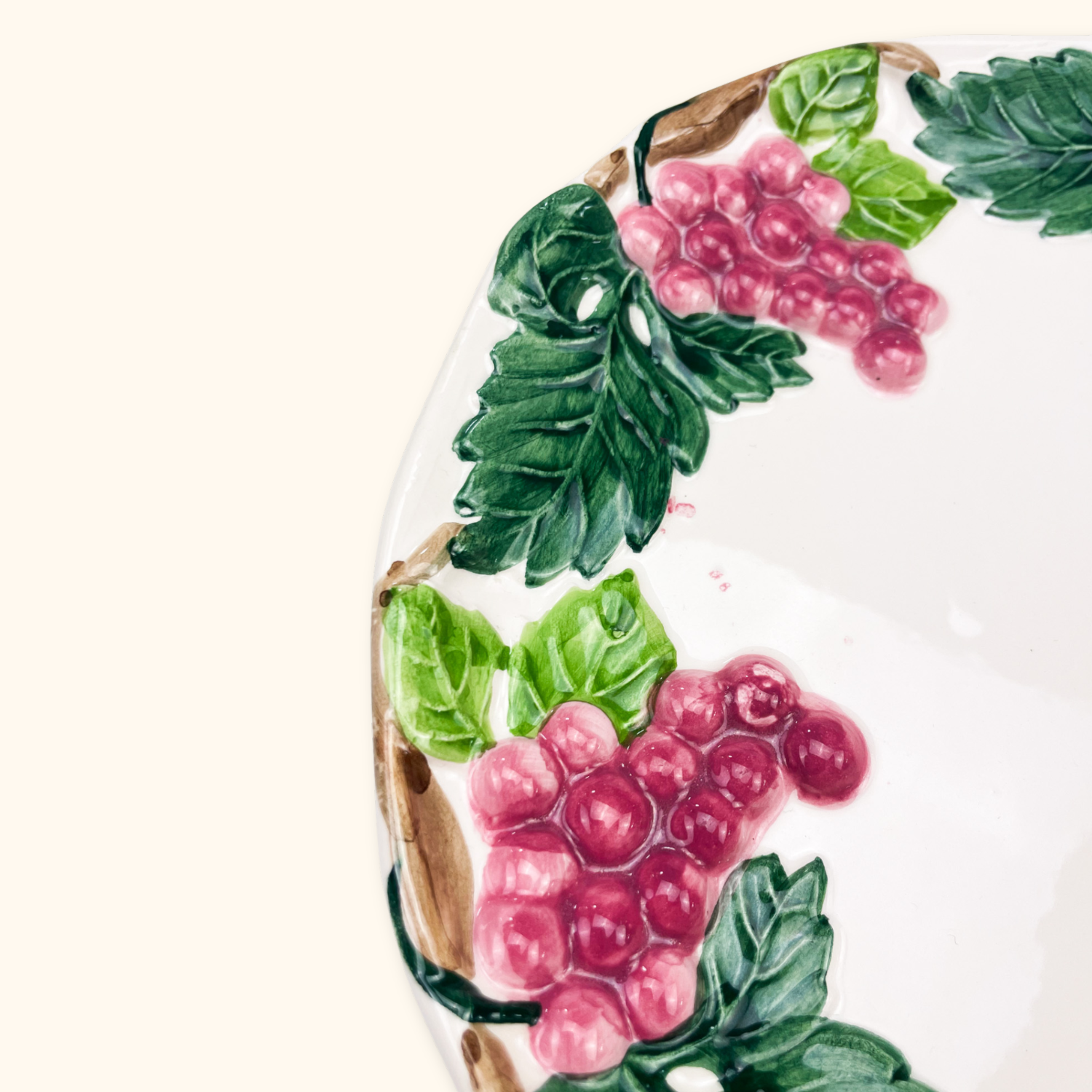 Vintage 1970s Grape Round Serving Plate Sunshine Thrift