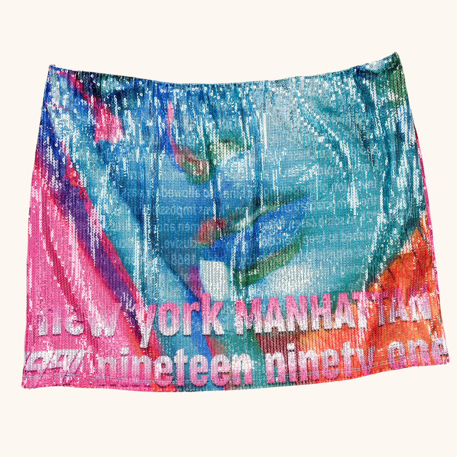 Urban Outfitters Multi-Coloured Graphic Sequin Skirt - Size Large