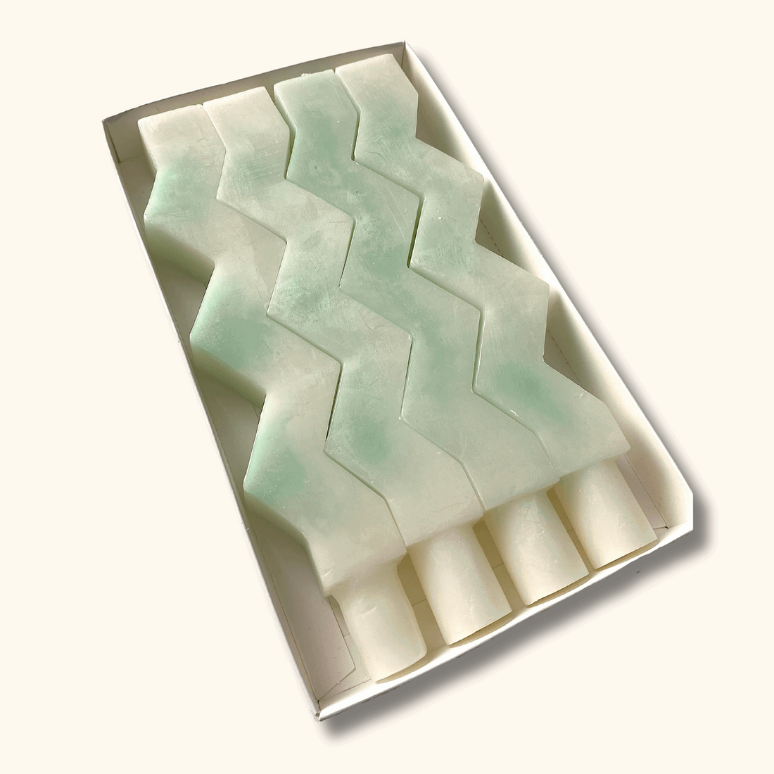 Funky Green Unscented Pillar Candles - Pack of 4 - - Candles