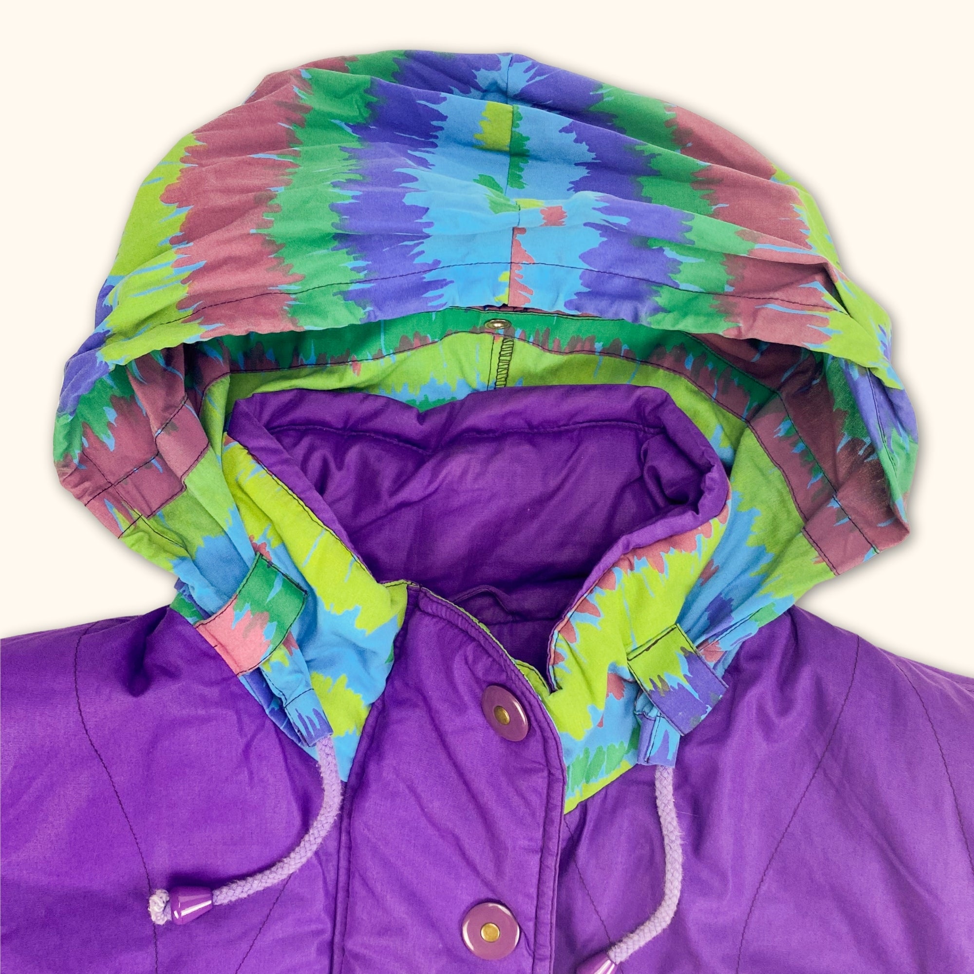 Vintage Italian Purple Padded Coat - Size Medium -  - Coats & jackets