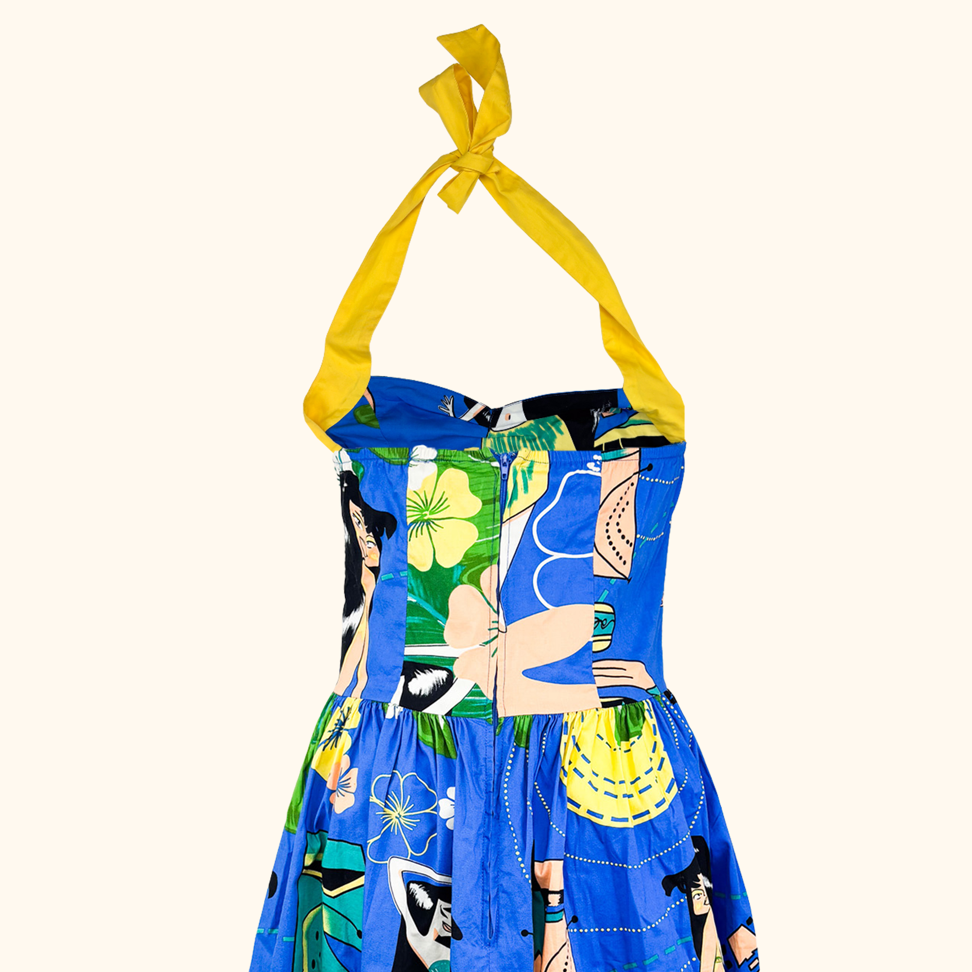 Banned Retro Tiki Halterneck Dress - Size Medium Banned