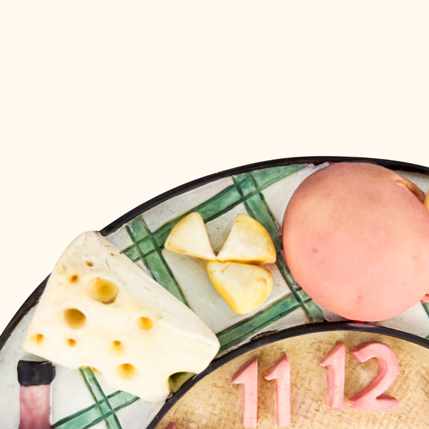 Novelty Round Cheese and Wine 3D Wall Clock Sunshine Thrift