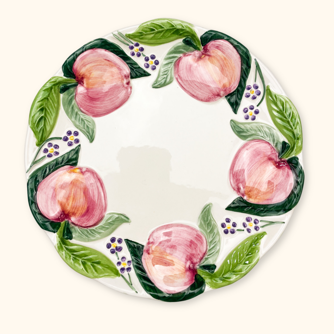 Vintage 1970s Apple Round Serving Plate Sunshine Thrift