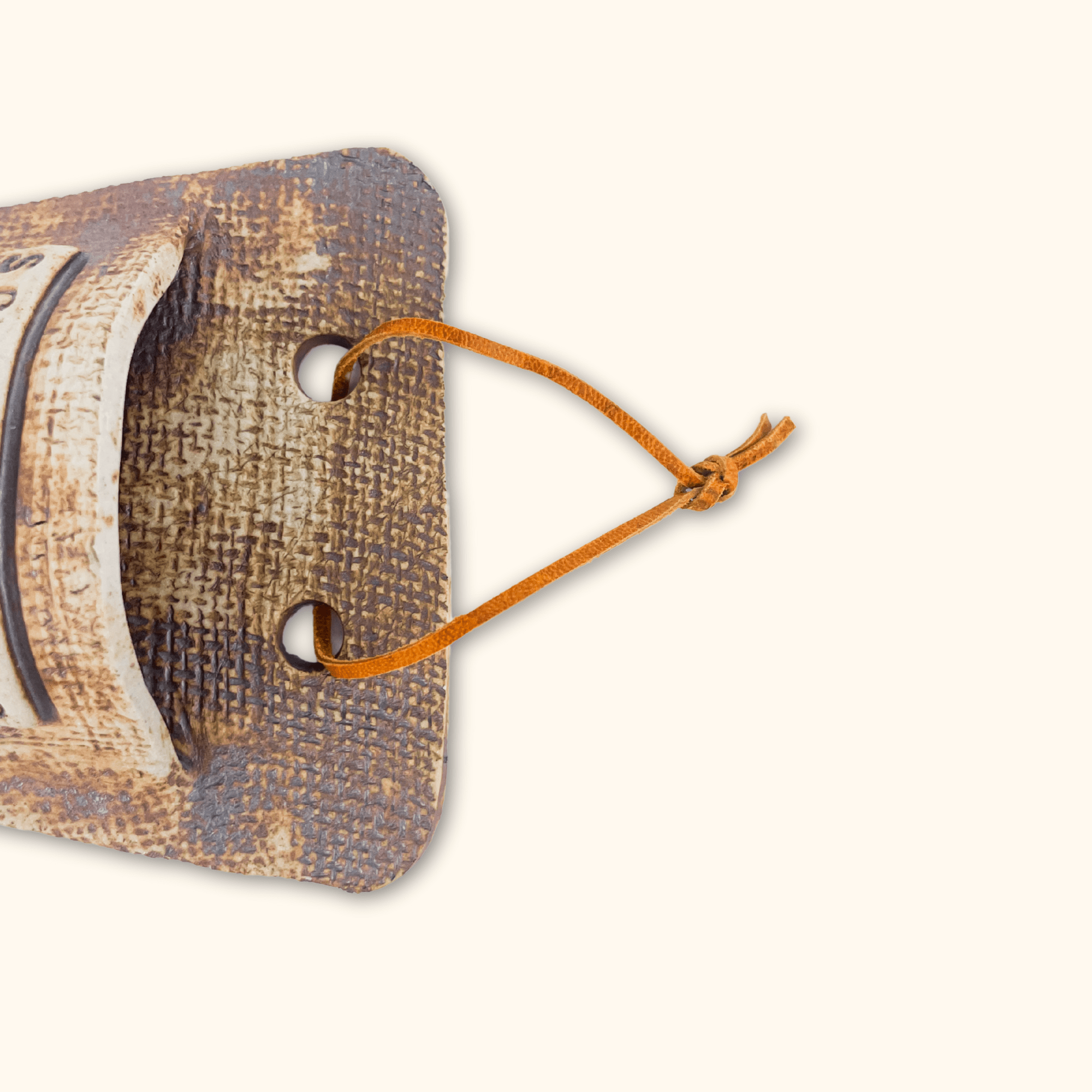 Rustic Ceramic Wall Pocket for Scissors Sunshine Thrift