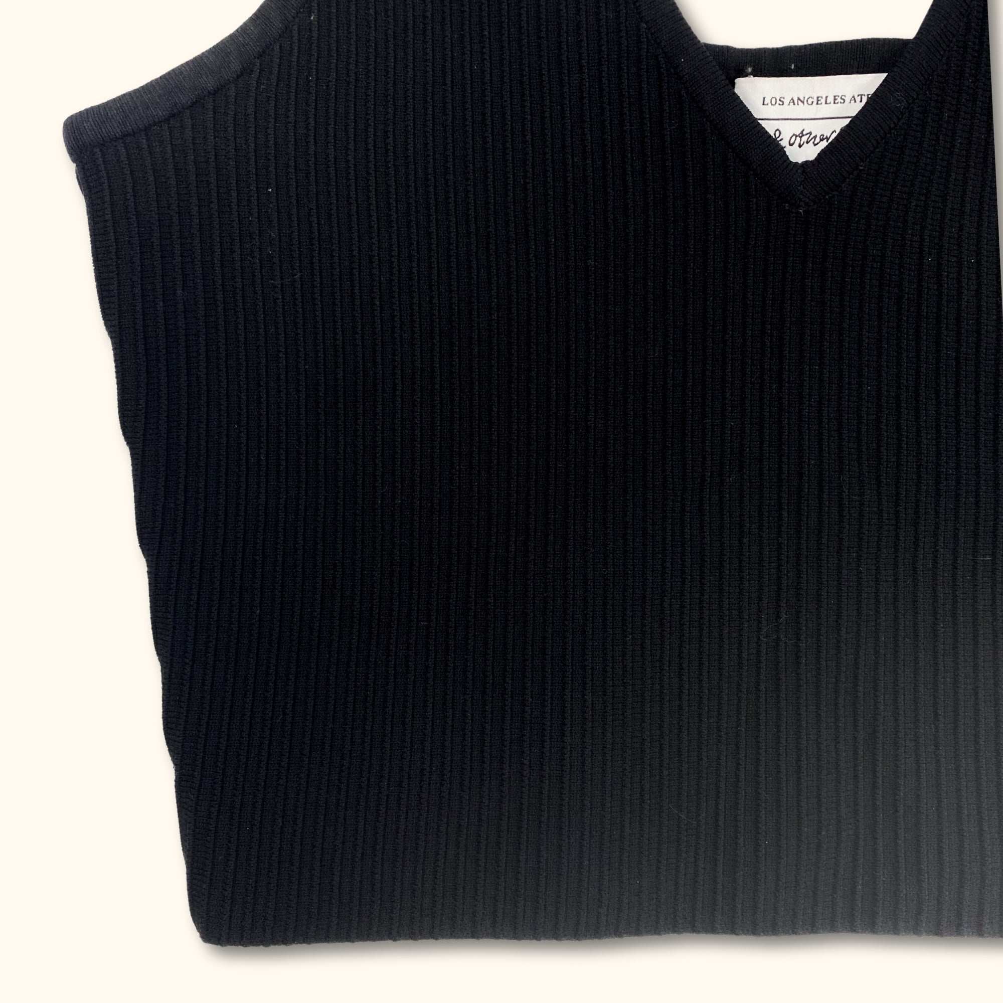 & Other Stories Black Ribbed Cropped Top - Size Small - - Tops & Shirts