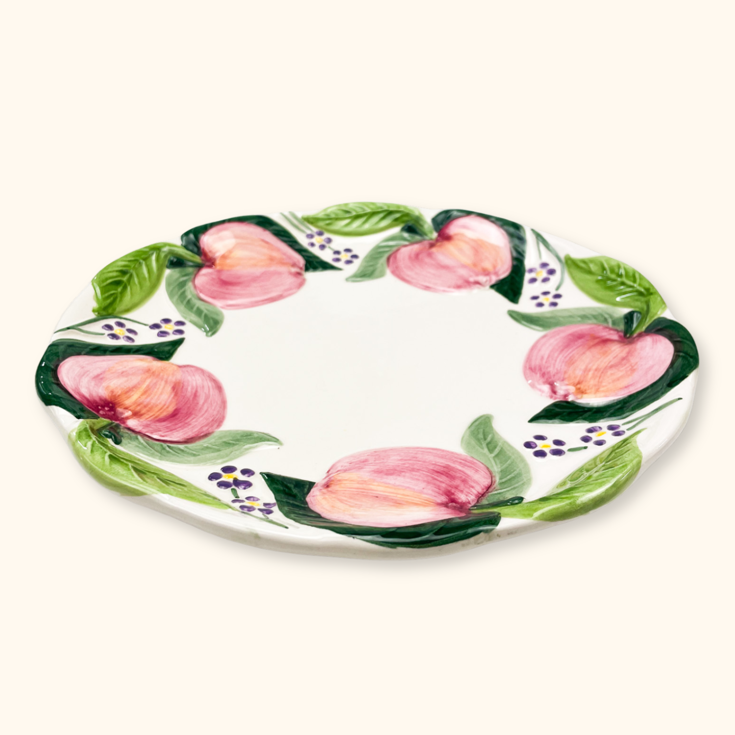 Vintage 1970s Apple Round Serving Plate Sunshine Thrift