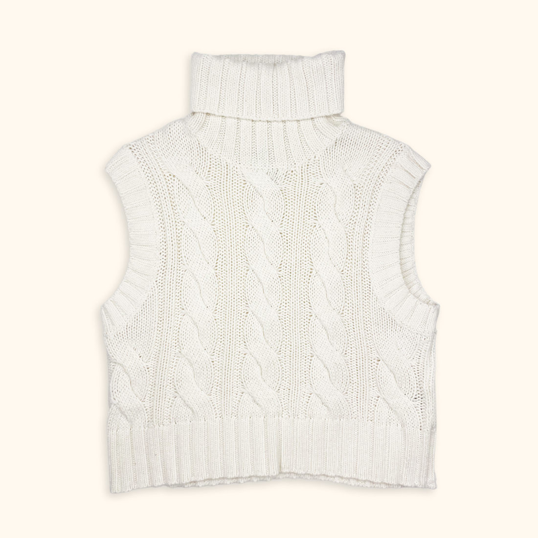 H&M Cream Cable Knit Sweater Vest - Size XS H&M