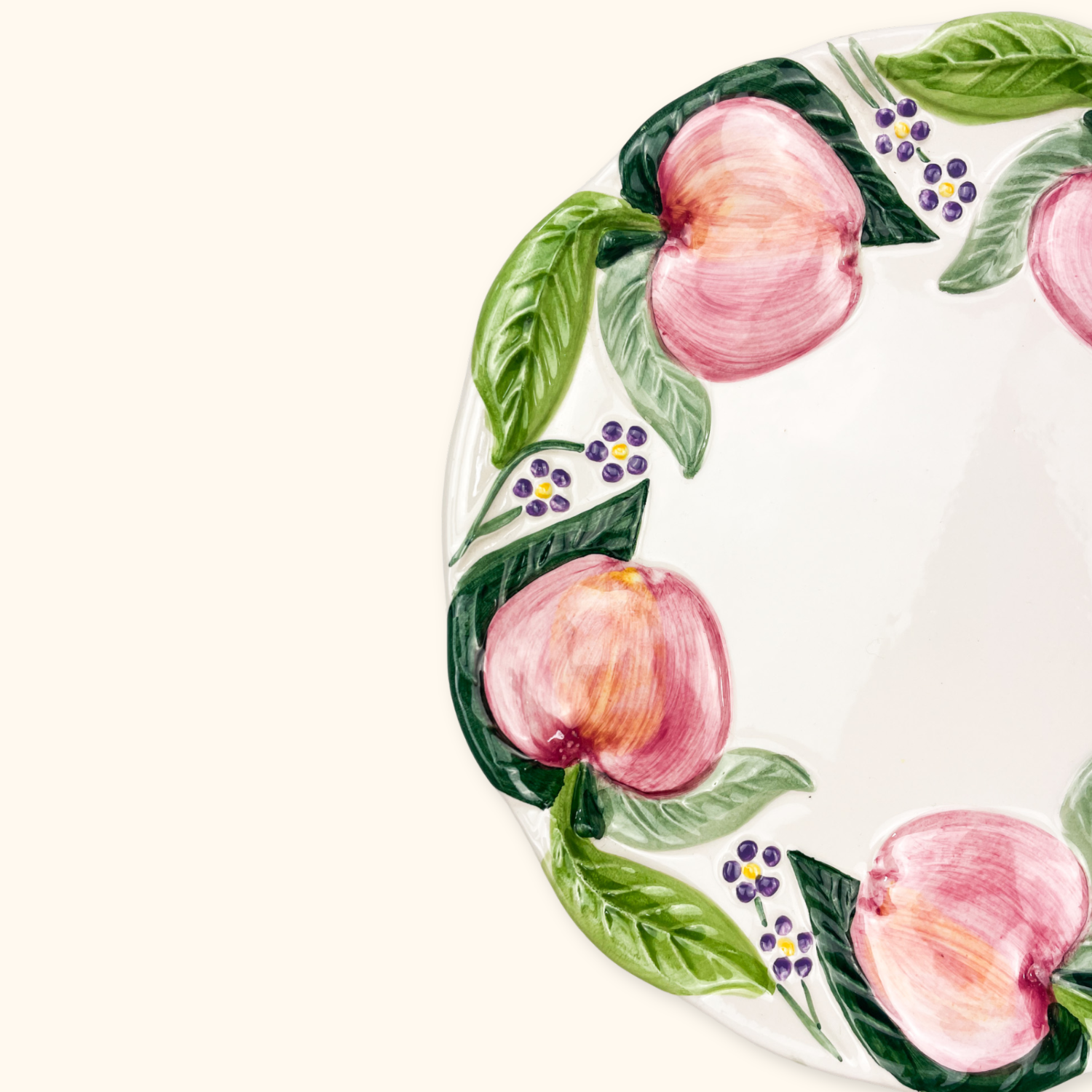 Vintage 1970s Apple Round Serving Plate Sunshine Thrift