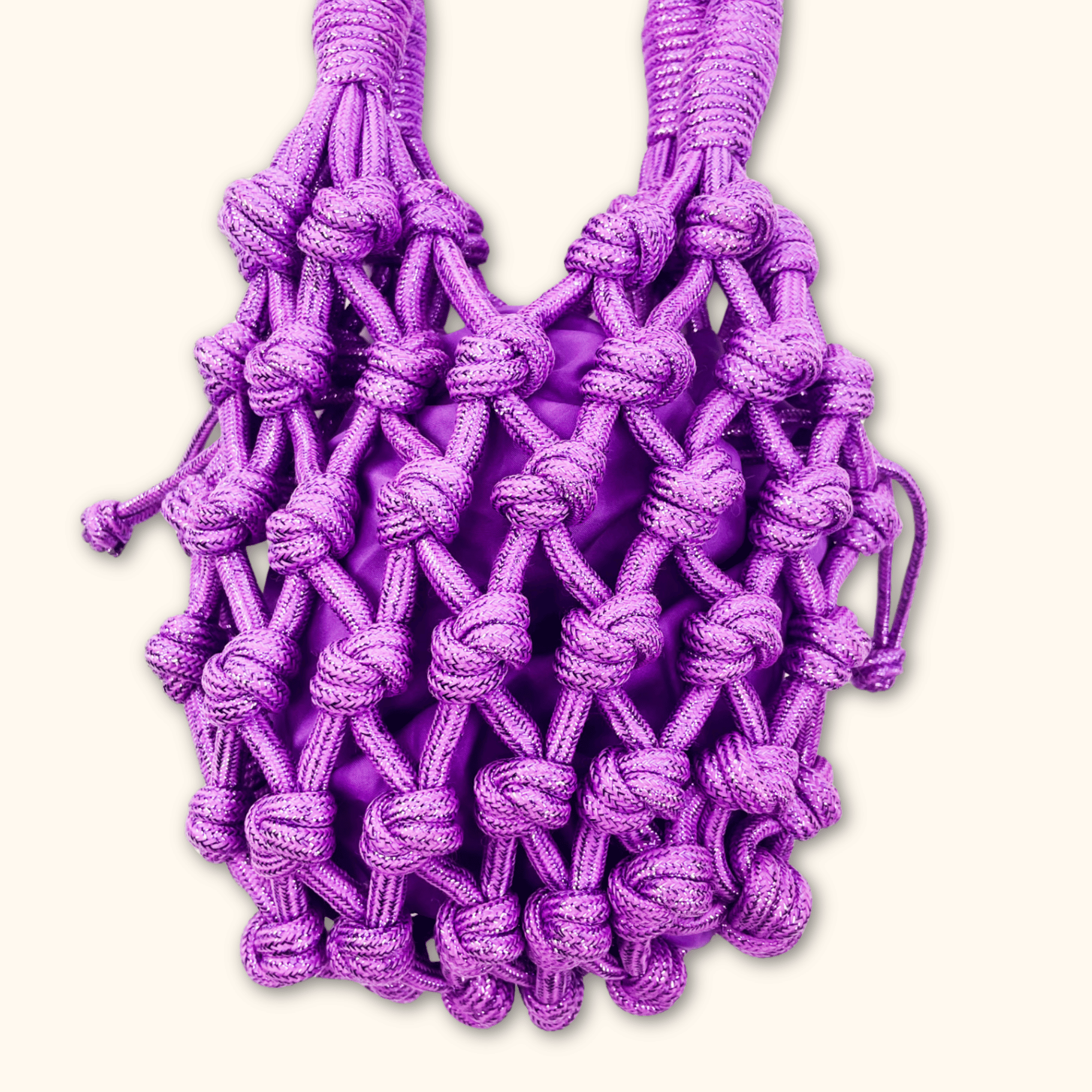 H&M Purple Metallic Drawstring Pouch Bag - - Bags