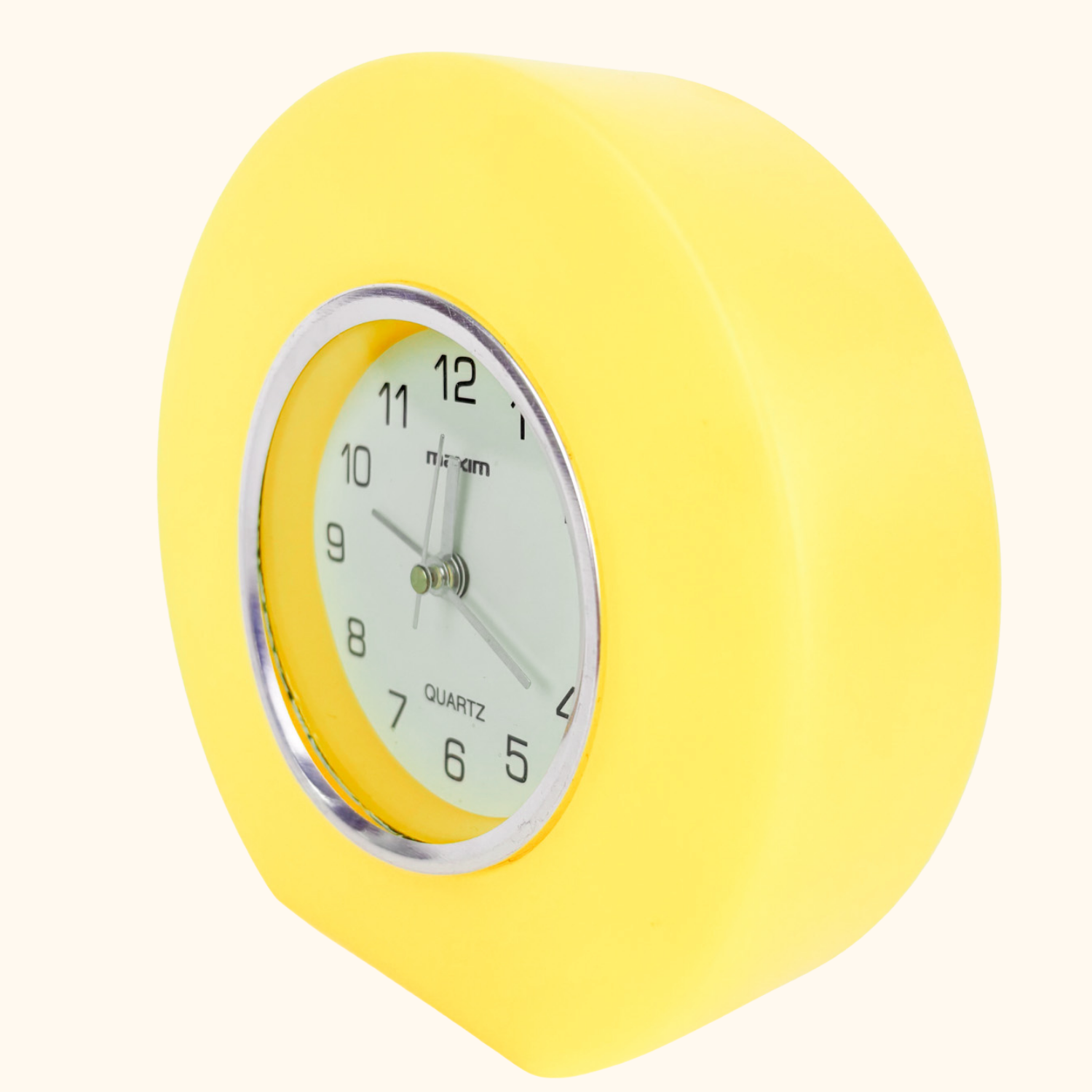 Vintage Maxim Retro Yellow Round Alarm Clock - - Clocks