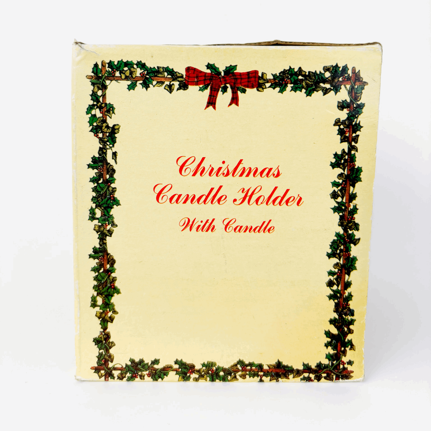 Vintage Christmas Tree Ceramic Tea Light Candle Holder Boxed Sunshine Thrift