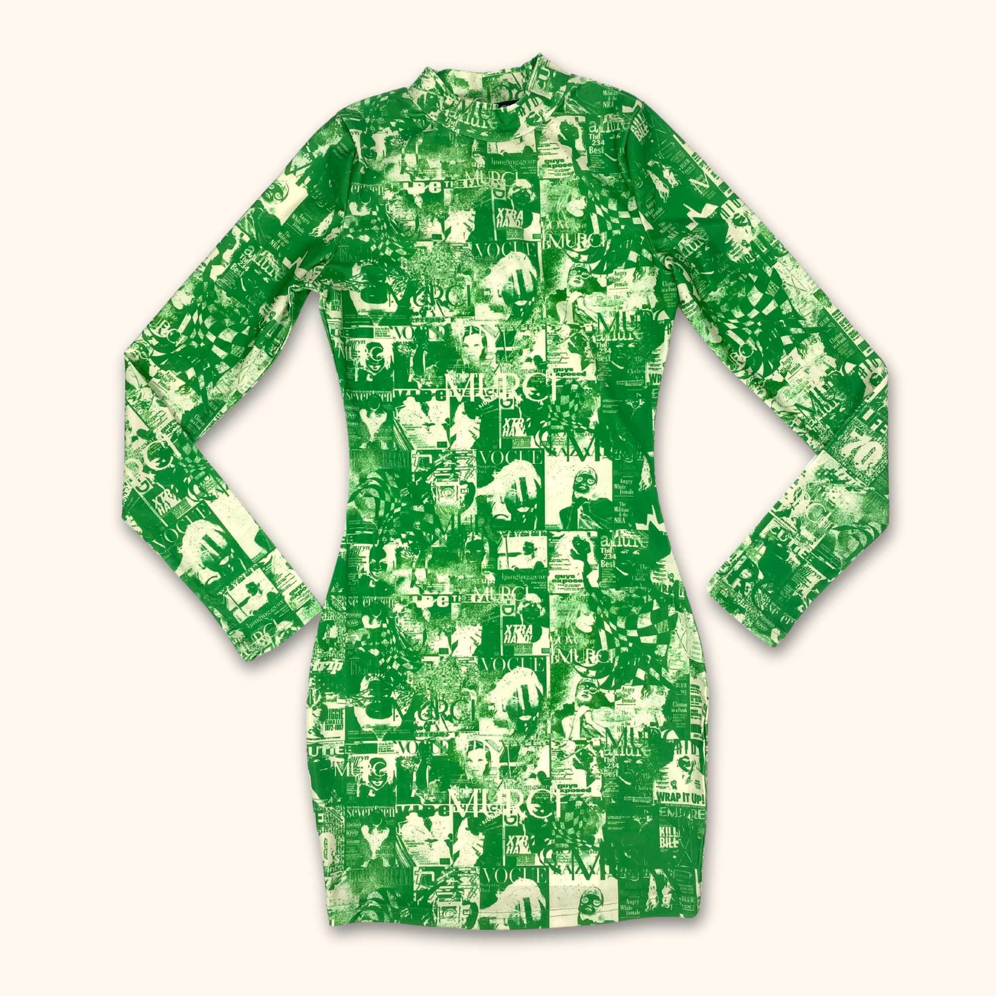 Murci Green Long Sleeve Bodycon Dress - Size 8 -  - Dresses