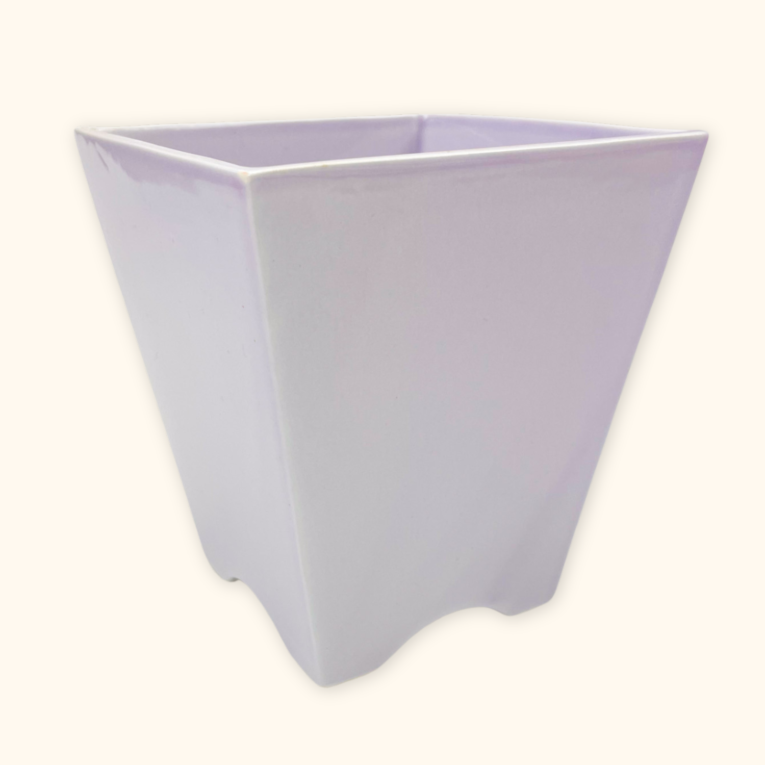 Lilac Purple Vintage Square Ceramic Planter Sunshine Thrift