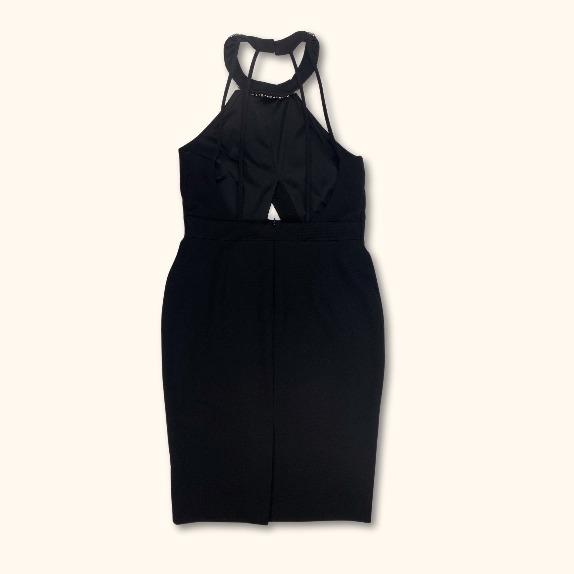 River Island Black Halter Neck Midi Dress - Size 14 -  - Dresses